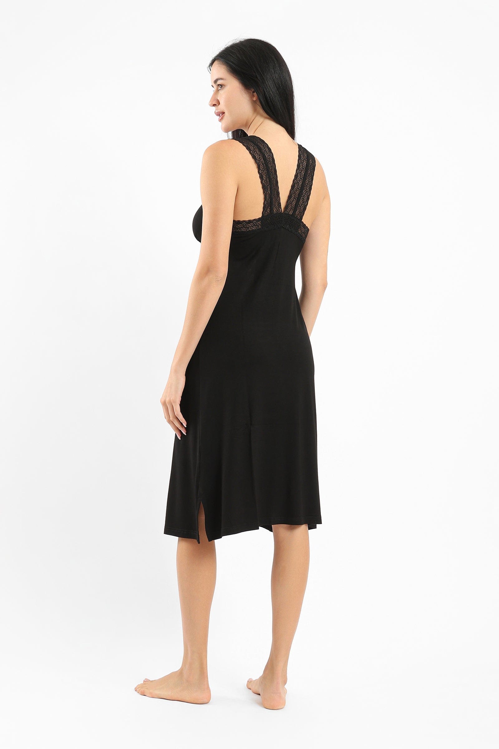 كارينا قميص نوم دانتيل اسود نسائي