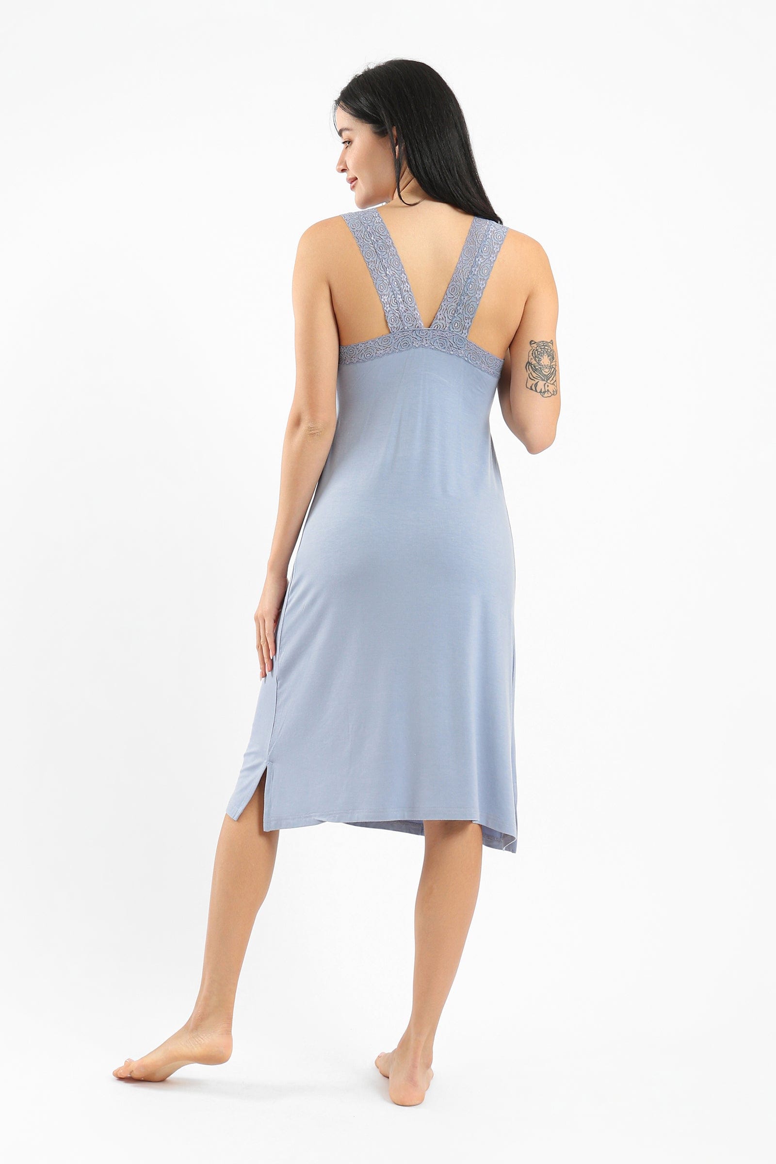 كارينا قميص نوم دانتيل اسود نسائي