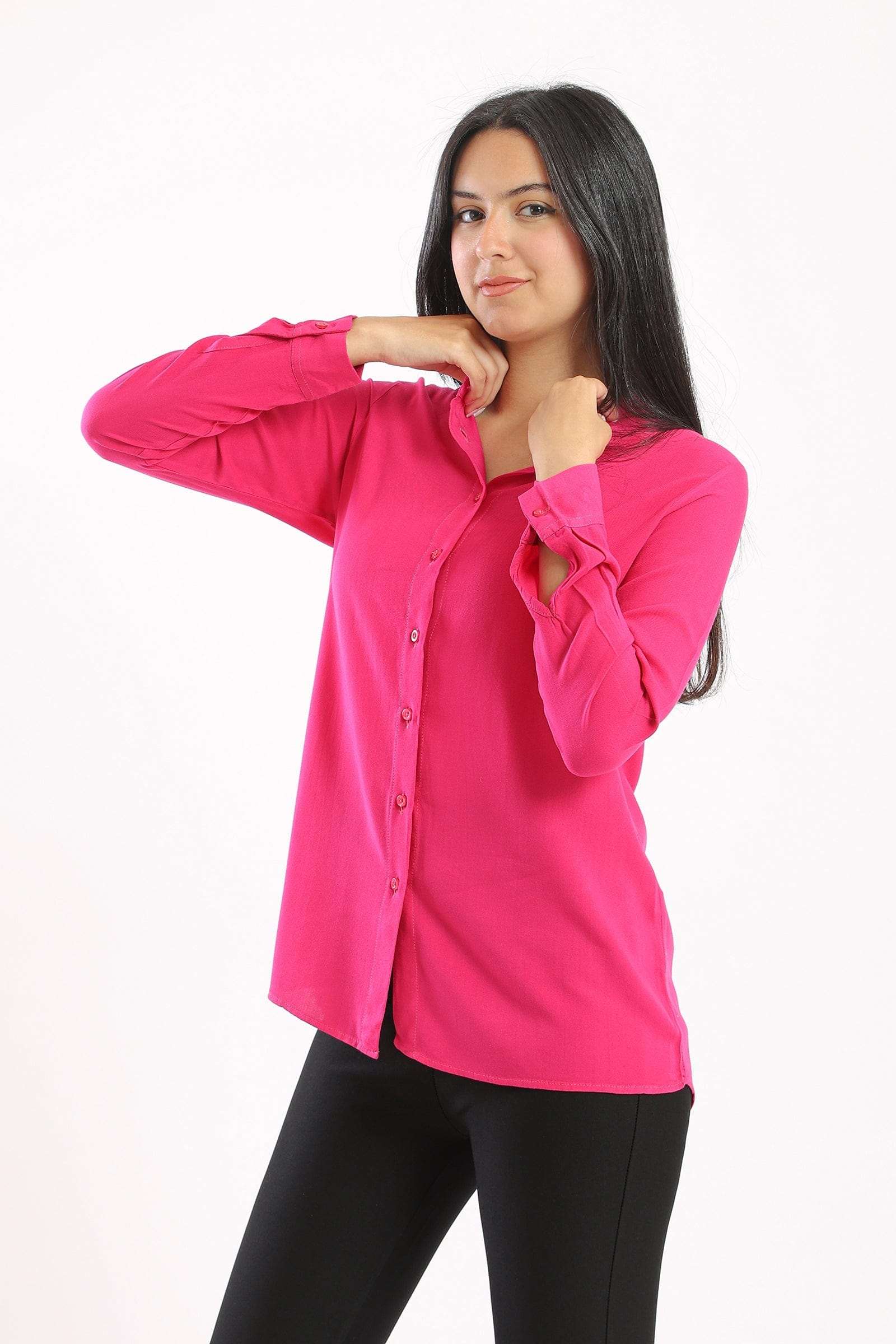 كارينا قميص بأكمام طويلة سادة نسائي