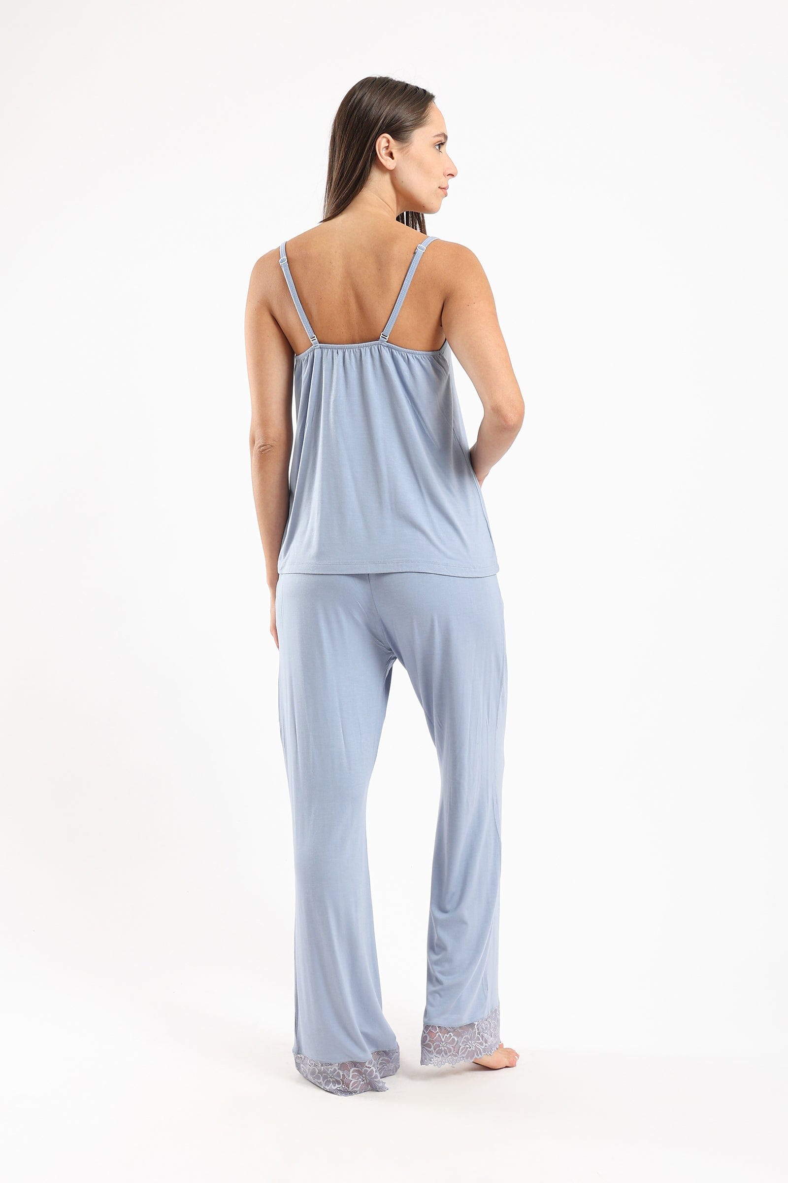 كارينا طقم بيجامة دانتيل بحمالات مع بنطلون