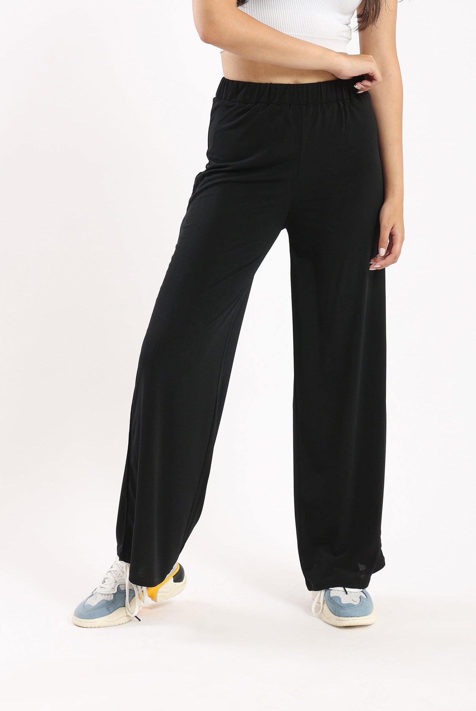 كارينا بنطال واسع سادة مريح مطاطي نسائي