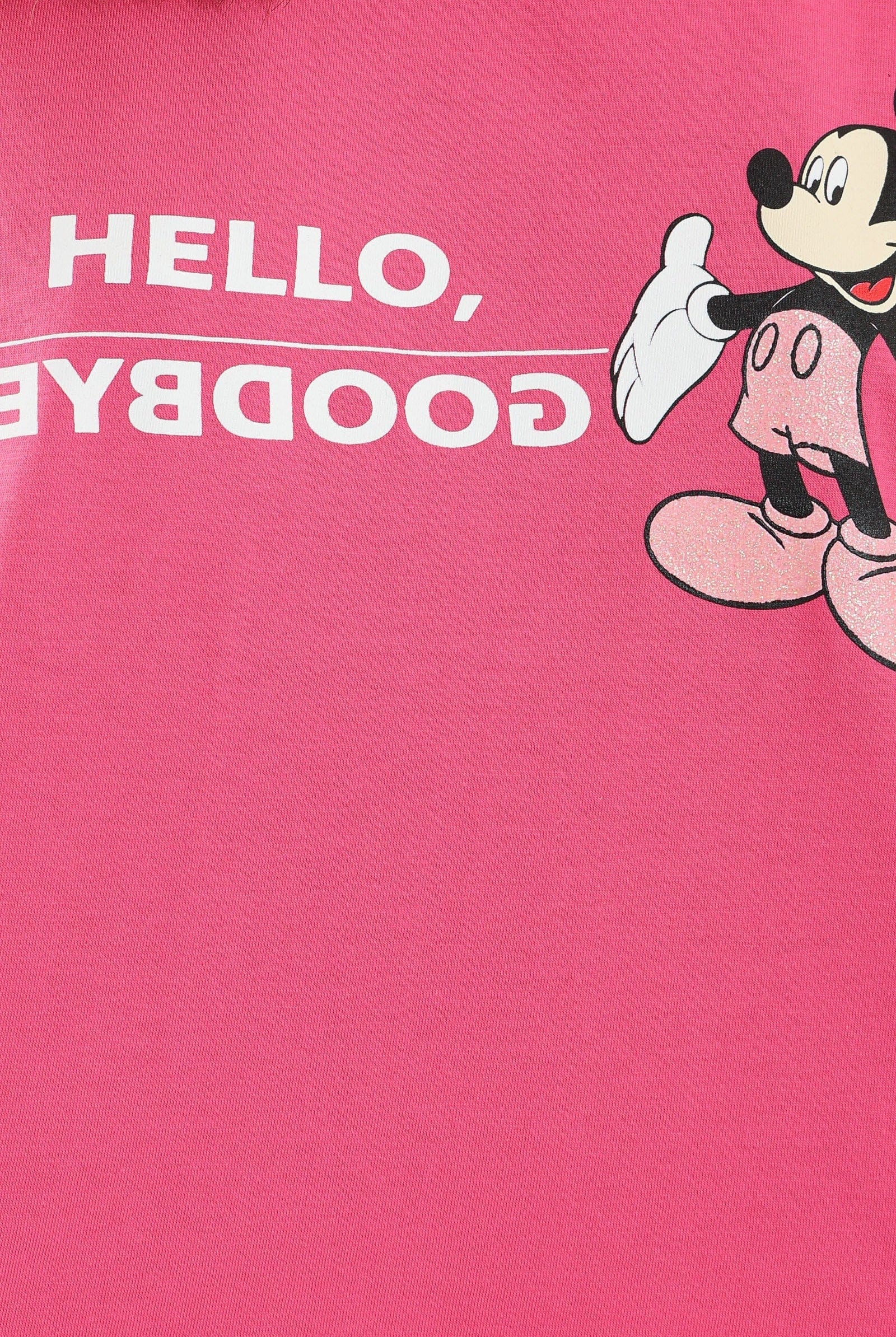 كارينا طقم بيجامة بطبعة ميكي ماوس تيشيرت وشورت فوشيا