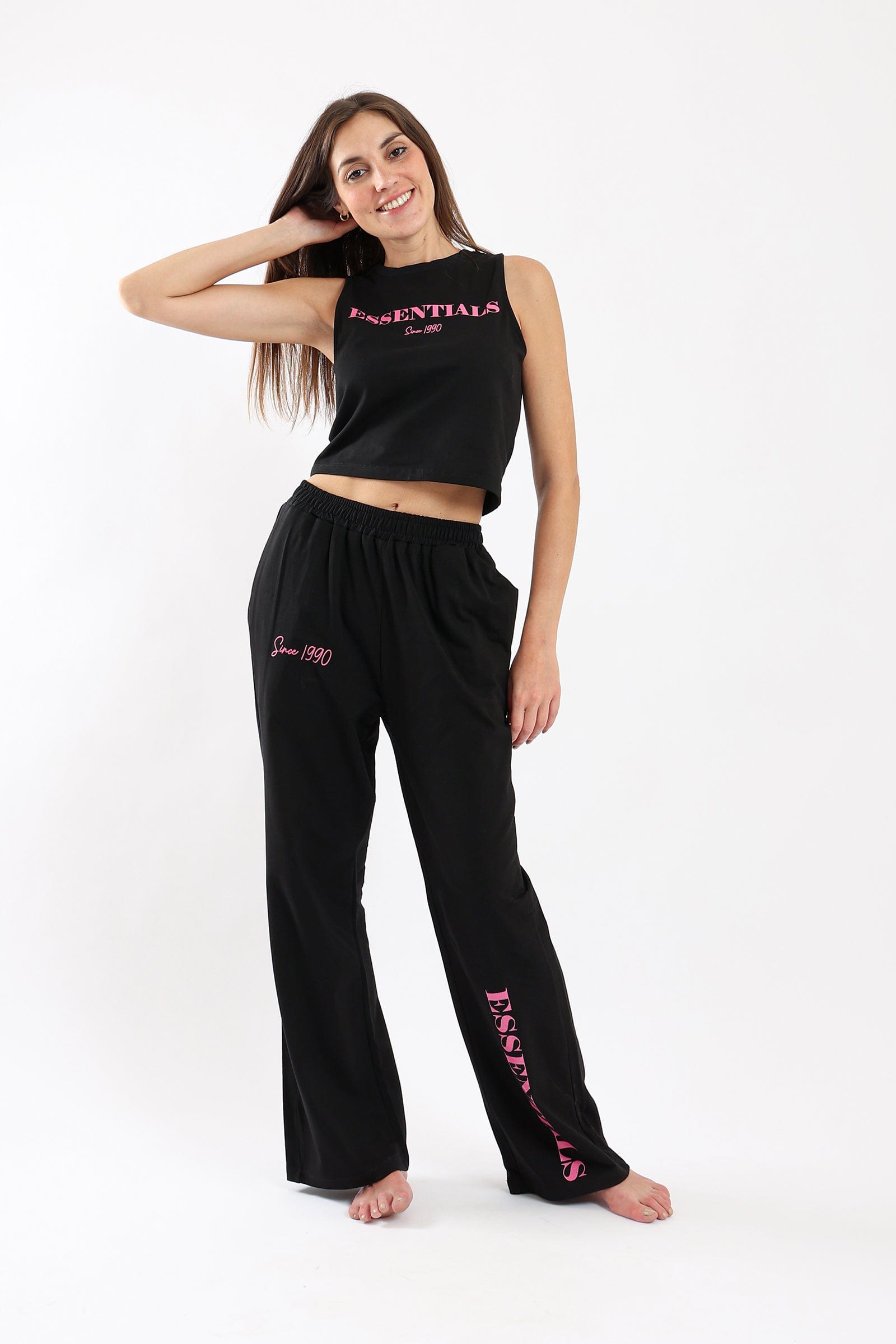 كارينا طقم بيجامة توب كت وبنطلون بطبعات