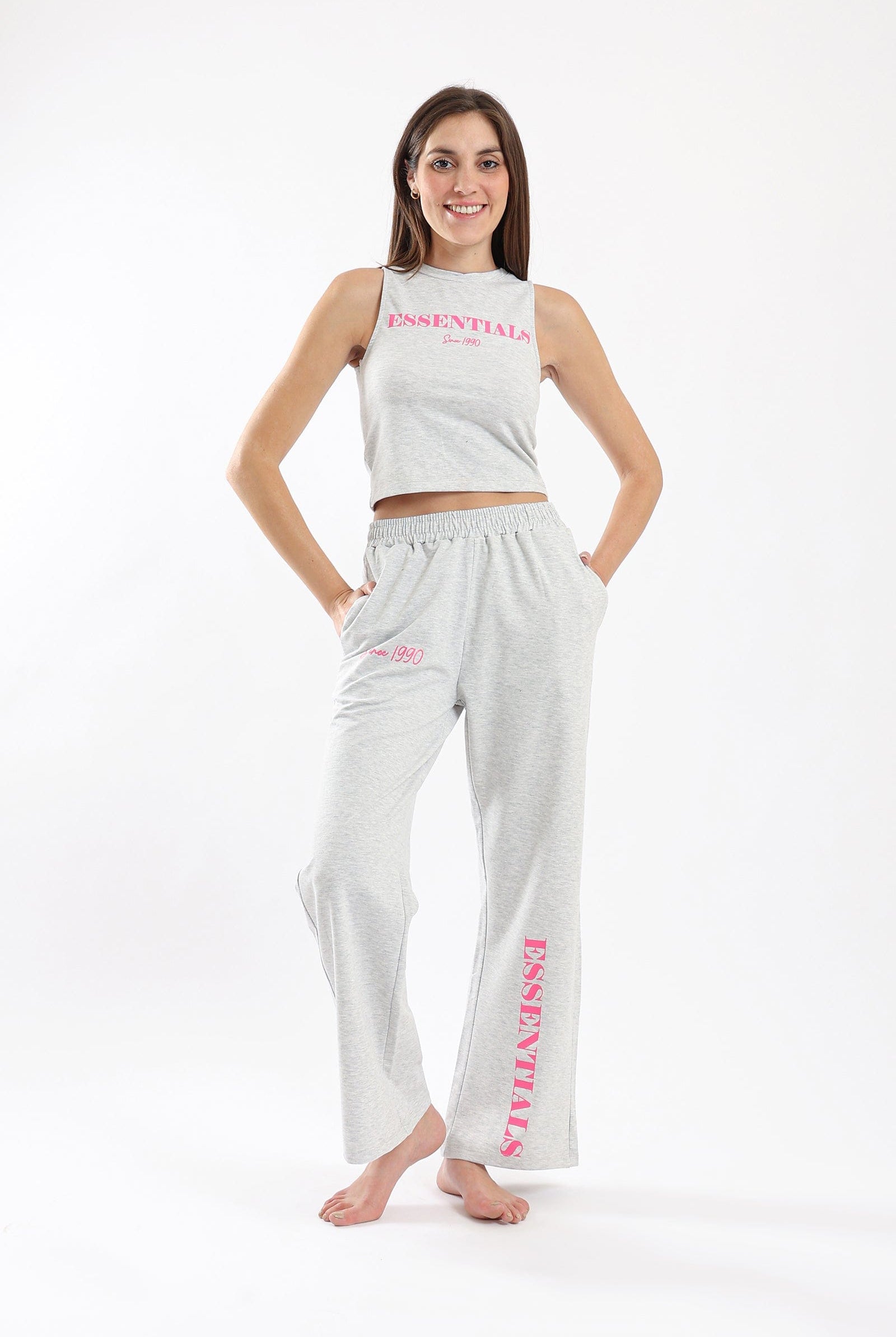 كارينا طقم بيجامة توب كت وبنطلون بطبعات