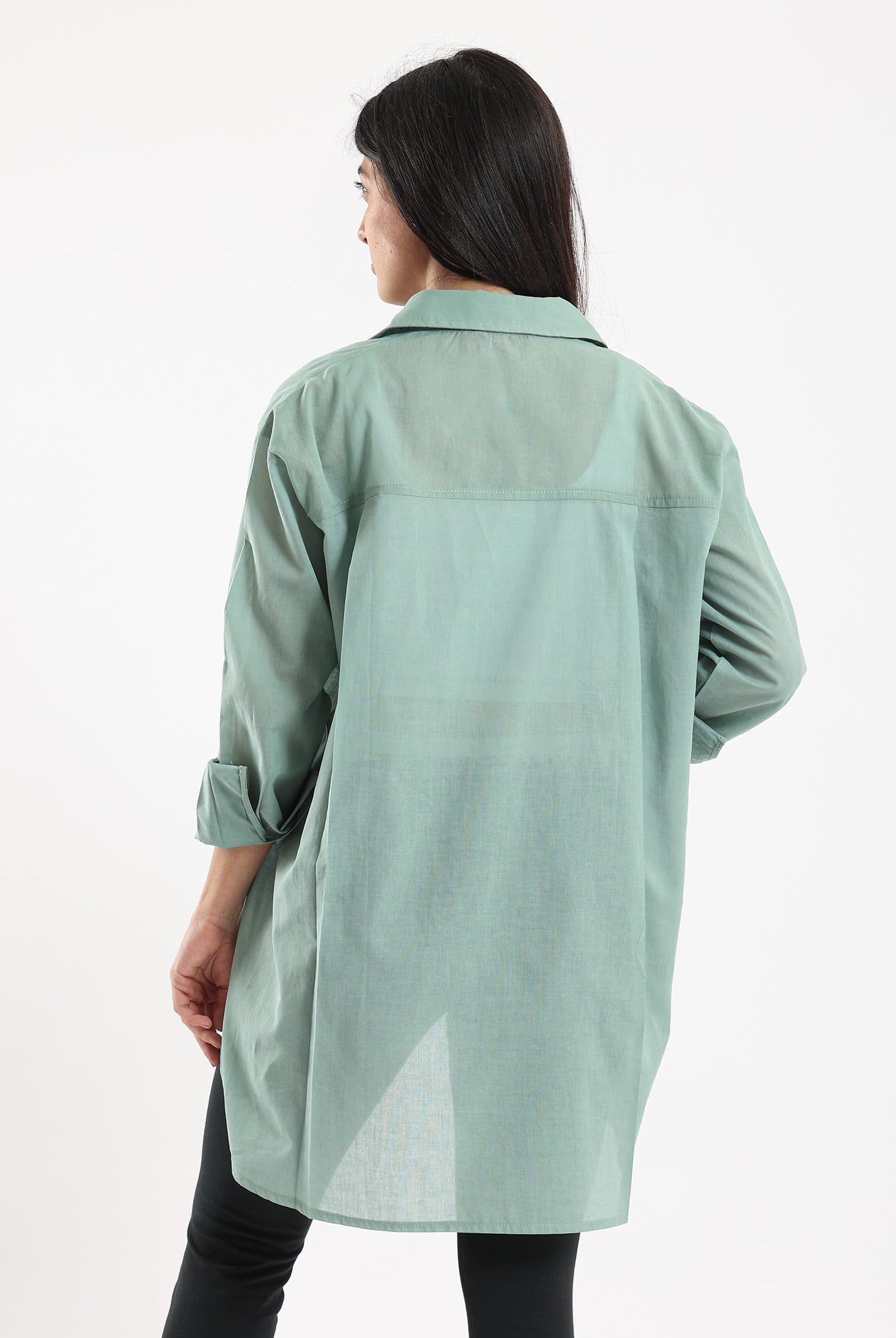 كارينا قميص نسائي طويل مريح طويل من الخلف