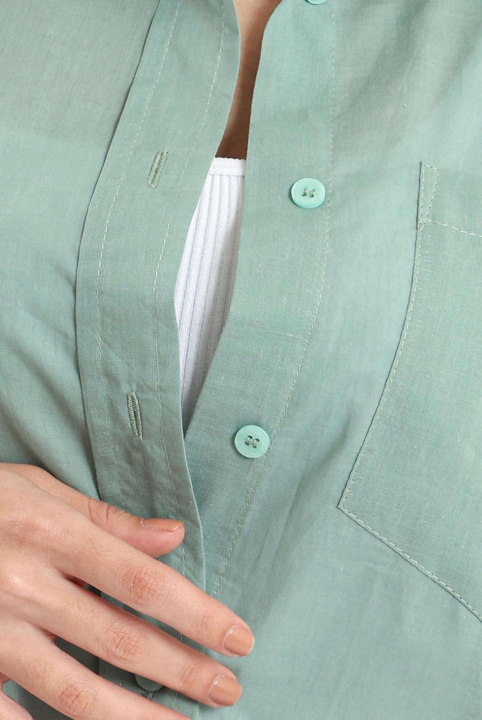 قميص نسائي طويل مريح طويل من الخلف