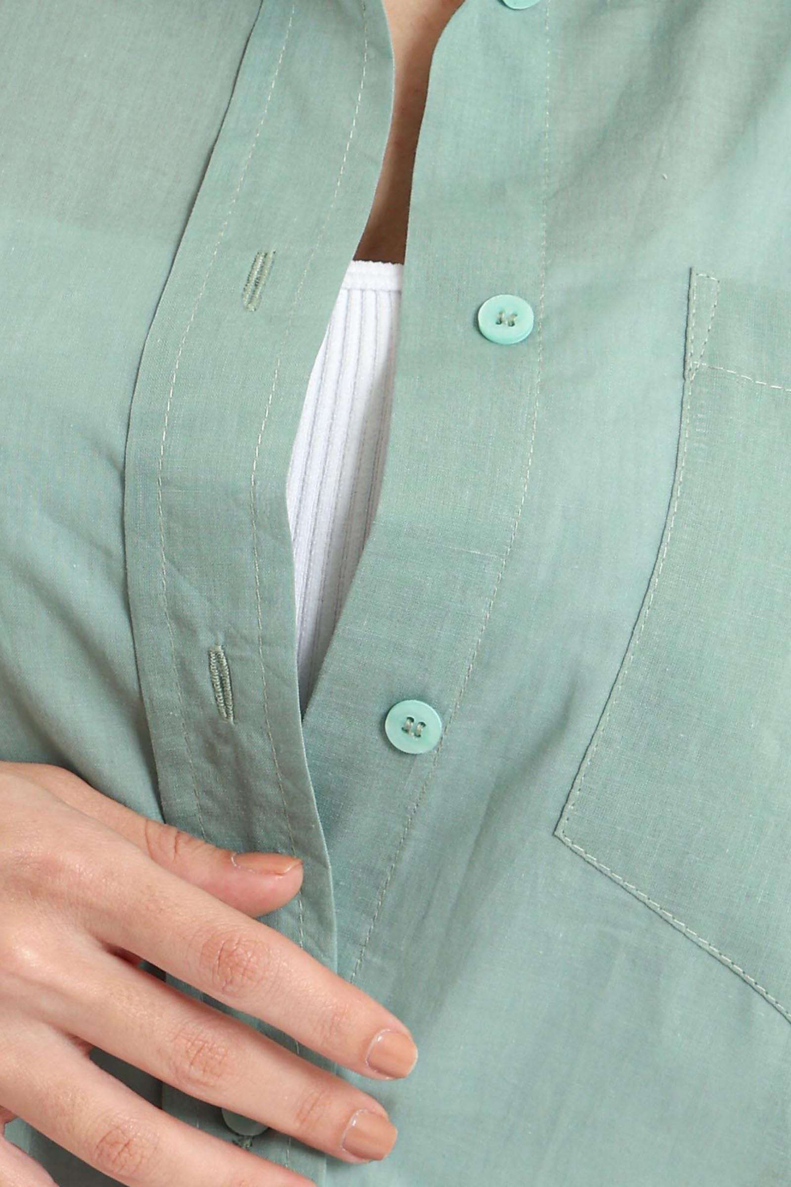 قميص نسائي طويل مريح طويل من الخلف