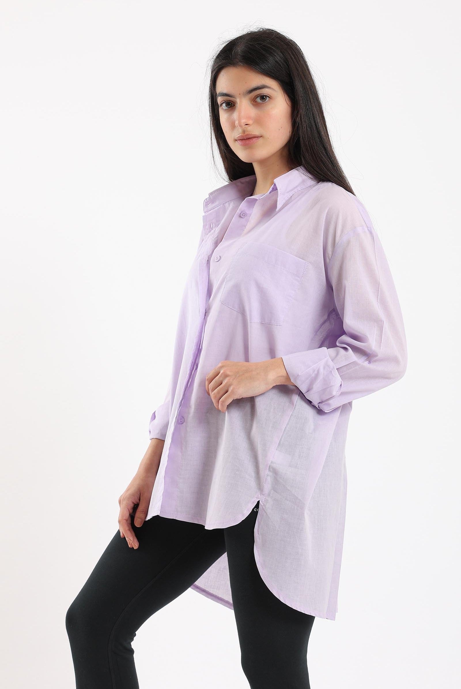 كارينا قميص نسائي طويل مريح طويل من الخلف