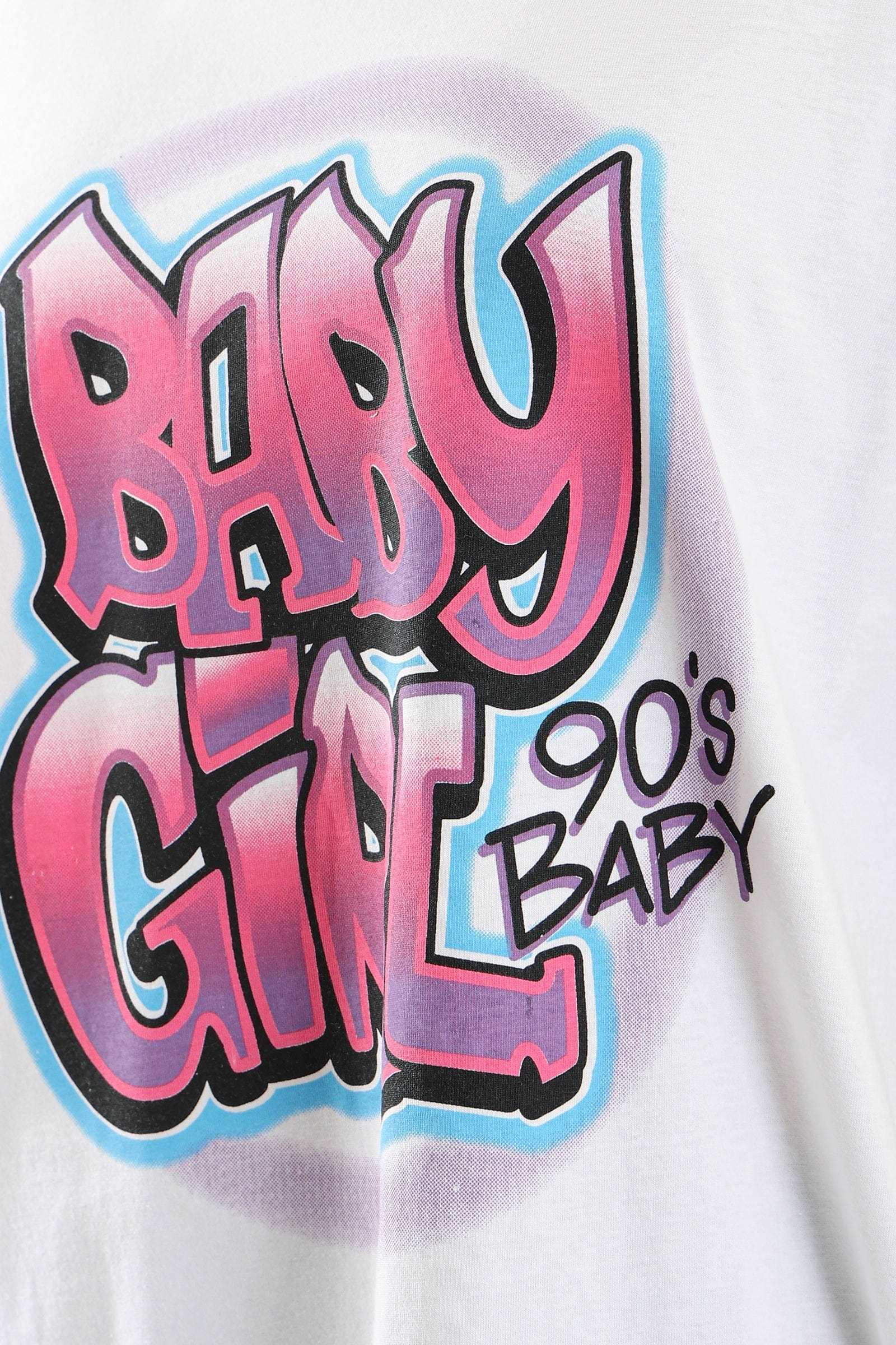 كارينا تيشيرت قطن طويل بطبعة نص كم أبيض