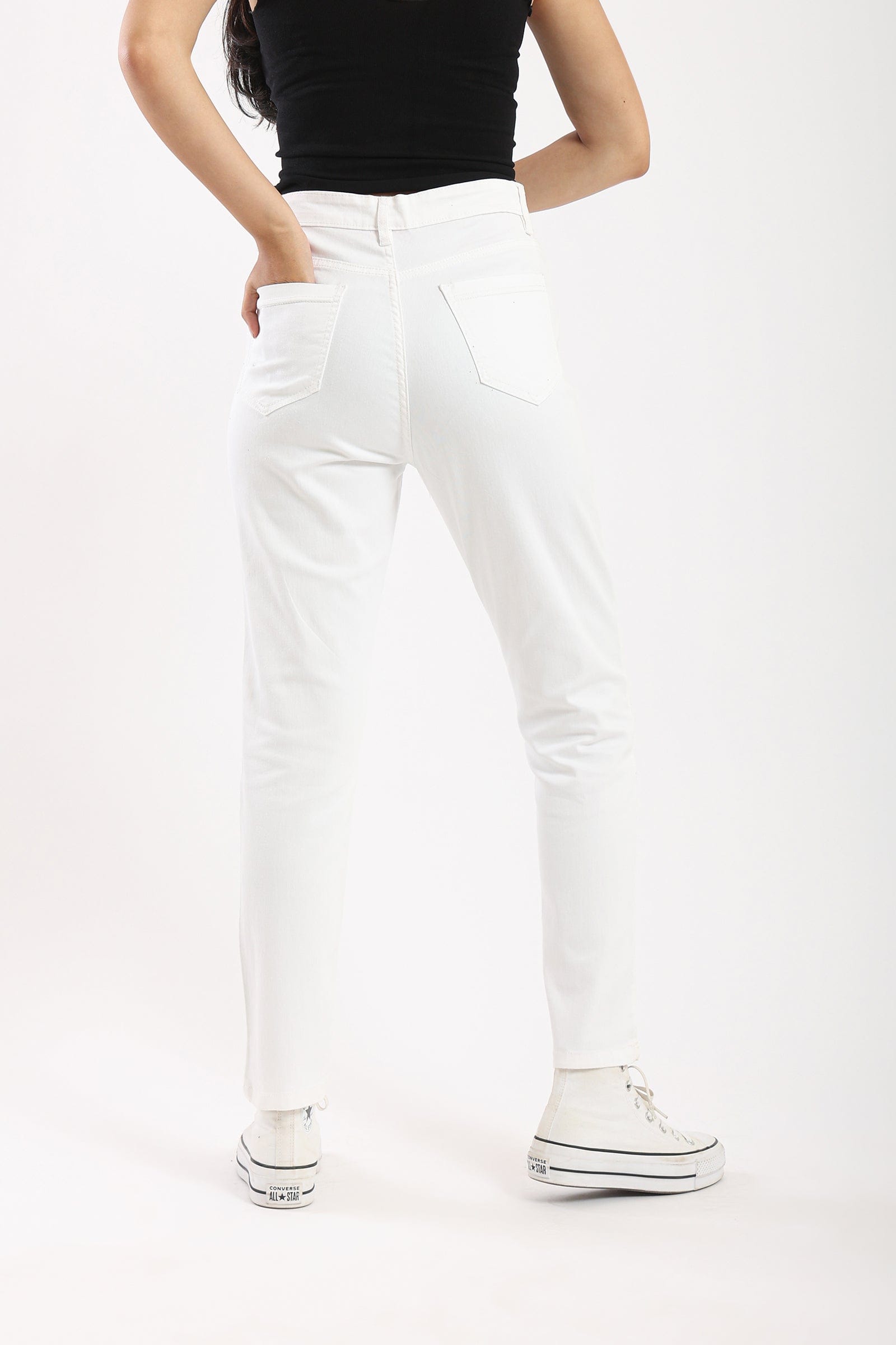 كارينا بنطلون جينز نسائي سليم بخصر مرتفع