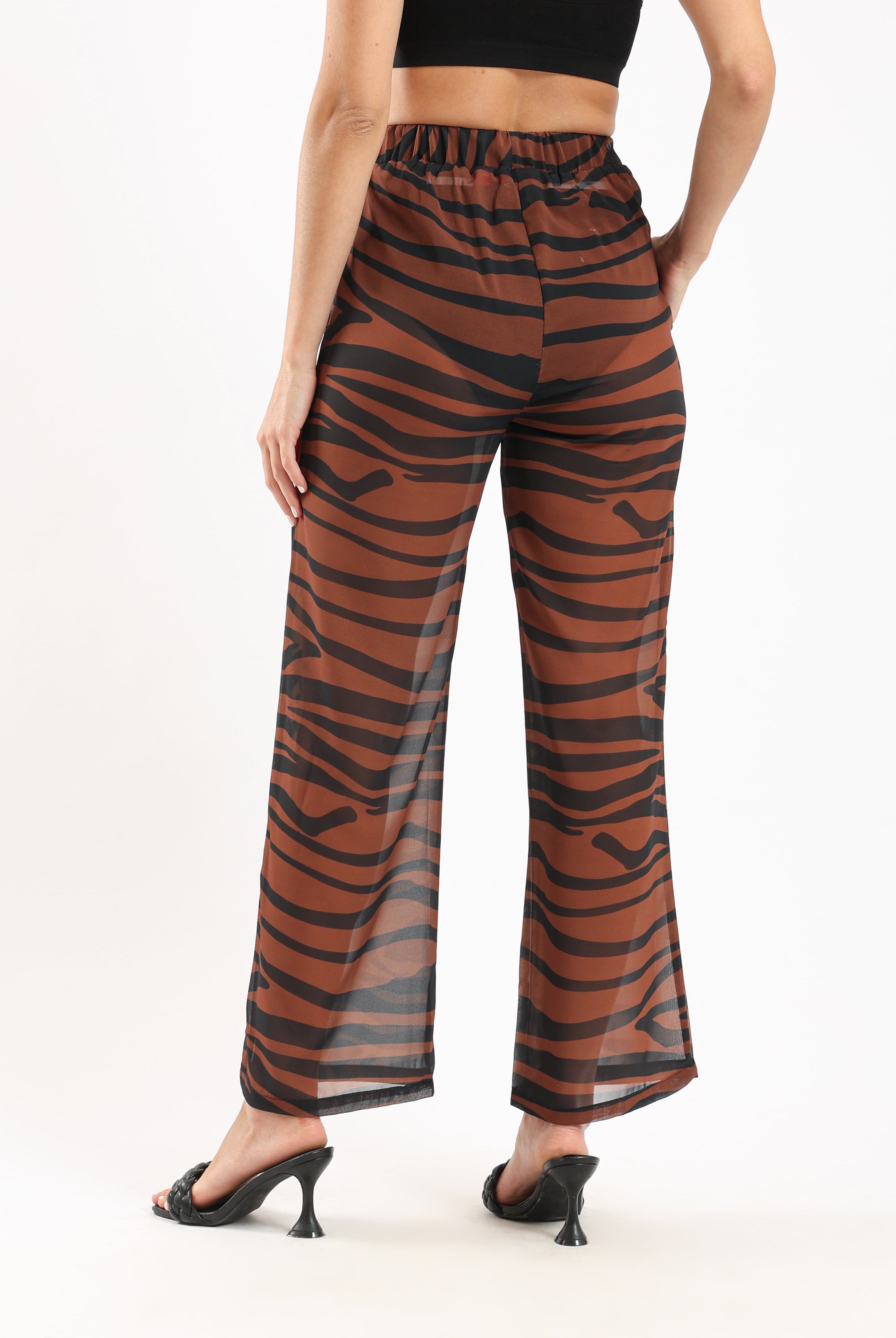 كارينا بنطلون صيفي نسائي للبحر بطبعة تايجر ملون