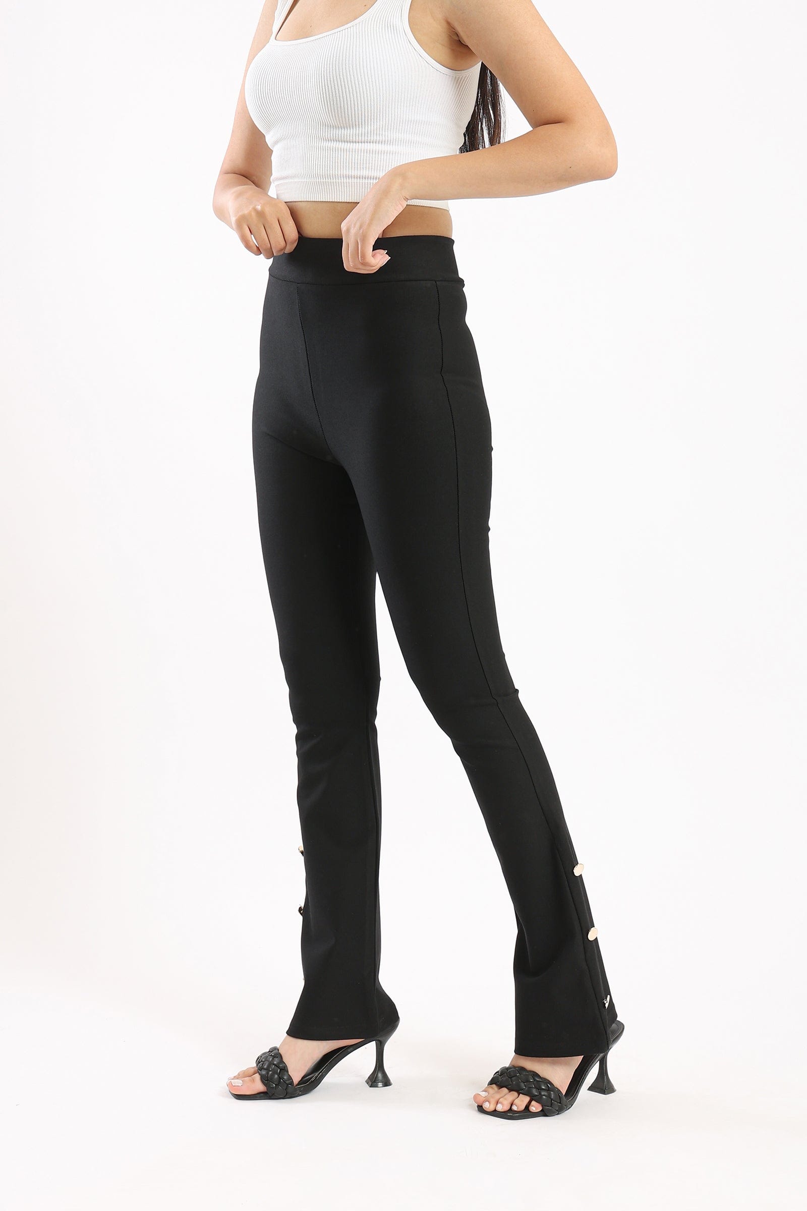 كارينا بنطلون هاي ويست أسود أسود