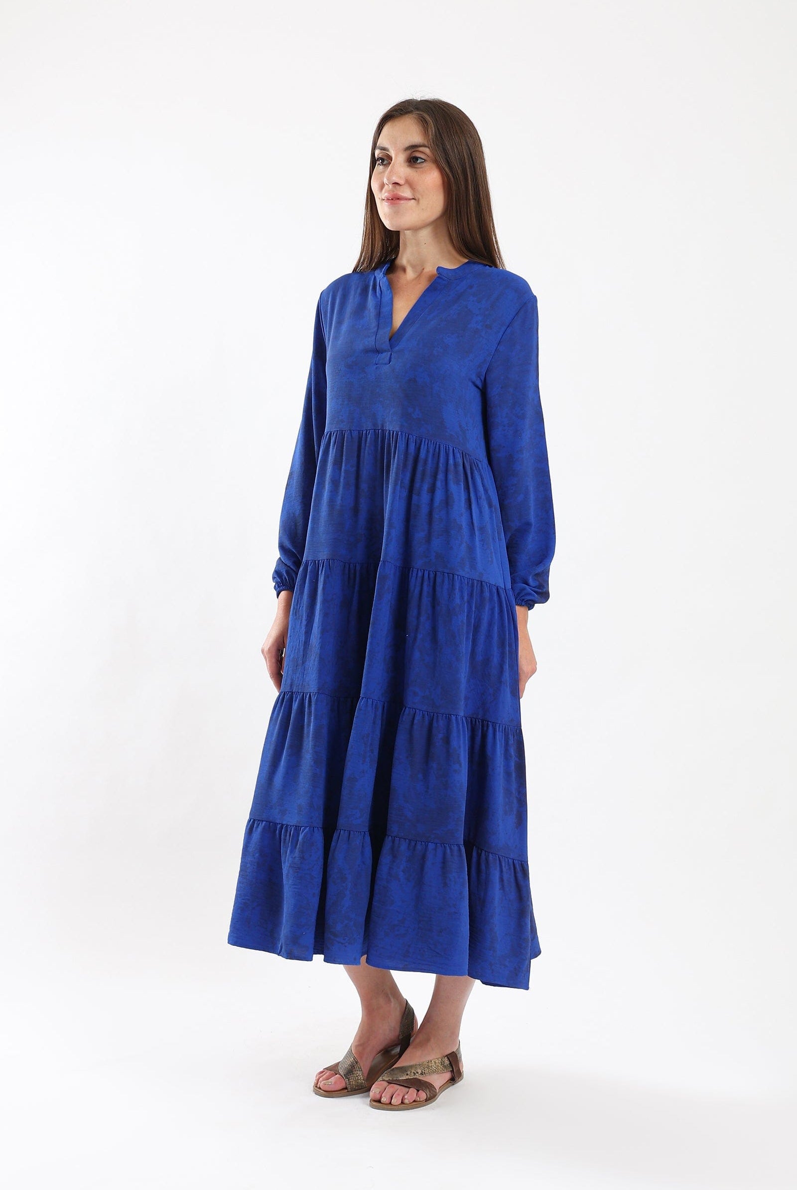 كارينا فستان ميدي متعدد الالوان كم طويل ملون