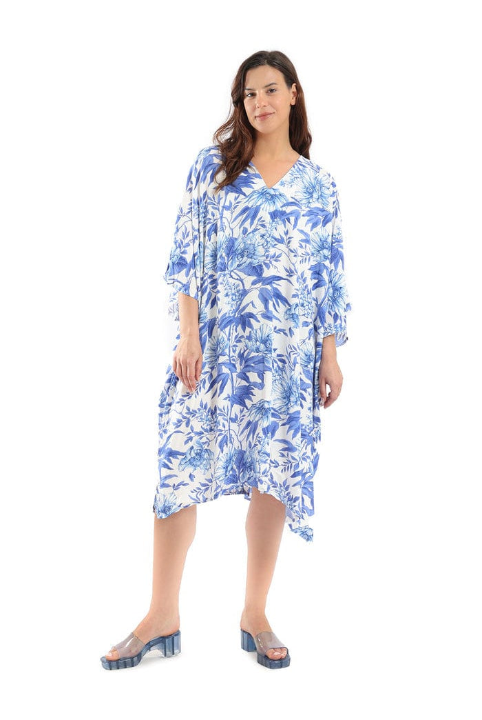 كارينا فستان مشجر نص كم واسع نسائي ملون