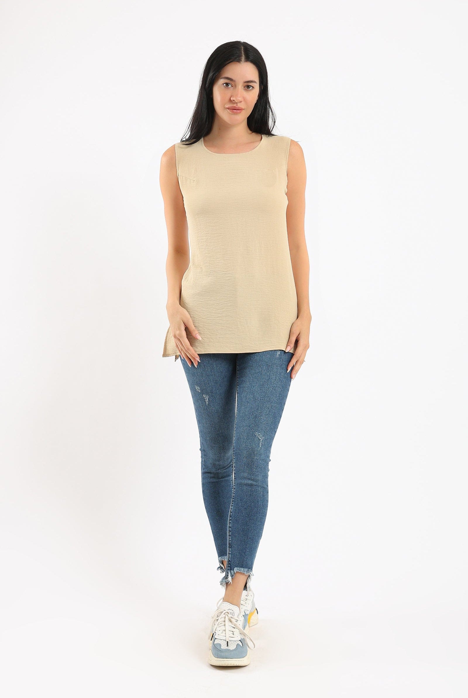 كارينا بلوزة بلا أكمام سادة نسائي