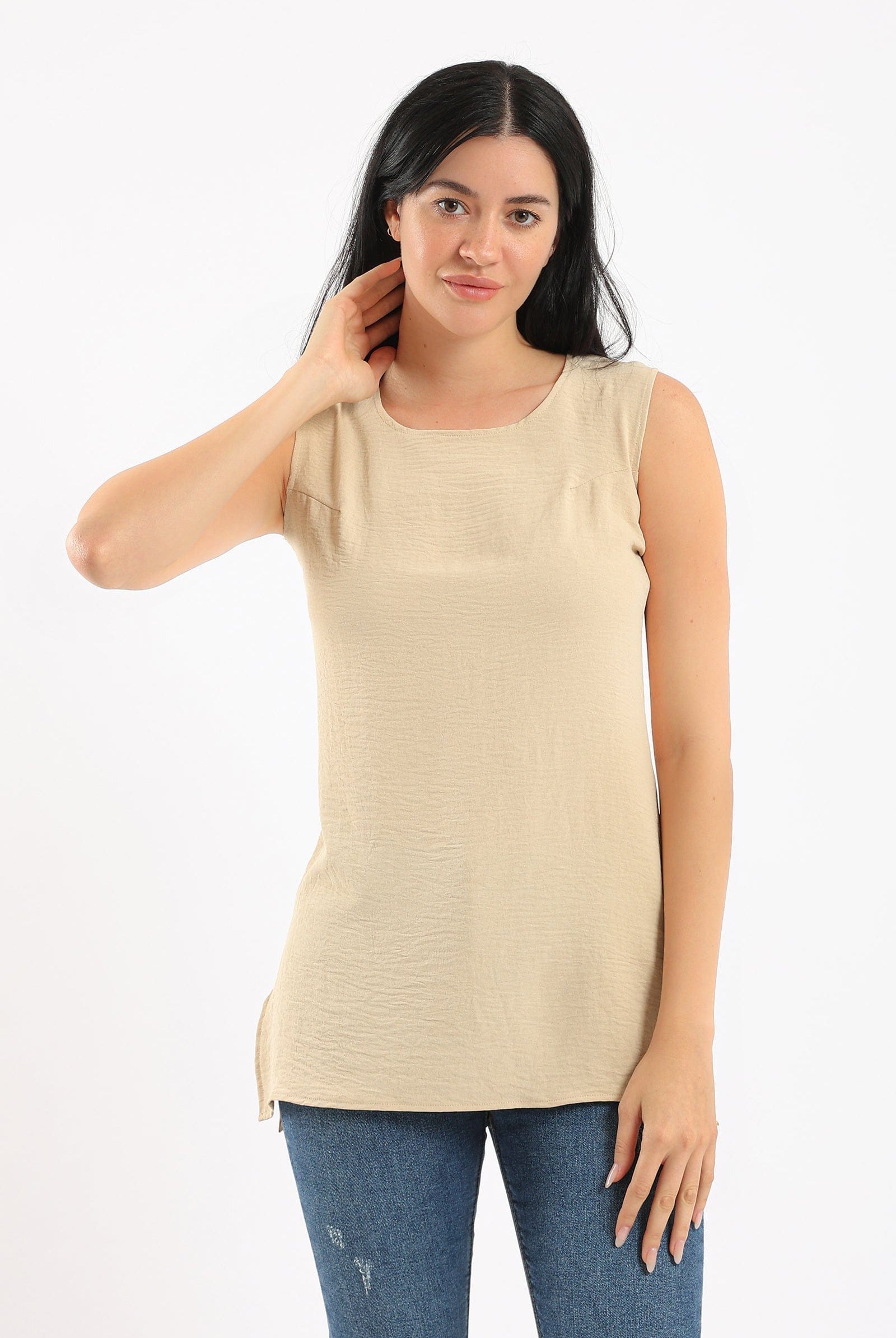 كارينا بلوزة بلا أكمام سادة نسائي