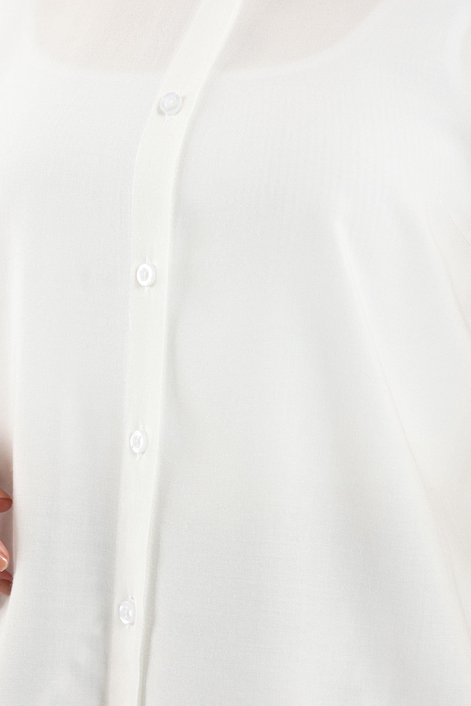 كارينا قميص سادة بأزرار أمامية وبياقة كت