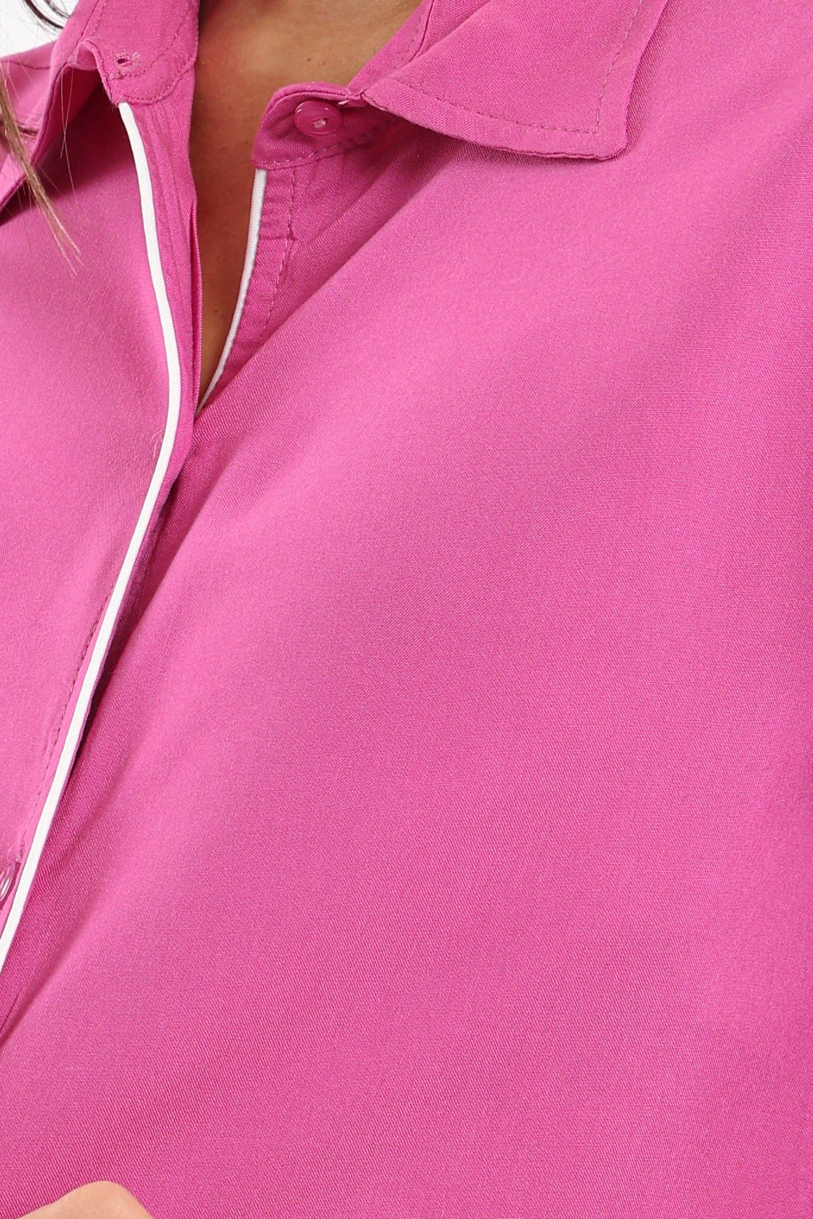 كارينا قميص نوم قصير بأكمام طويلة بأزرار من الأمام بنفسجي ماجينتا