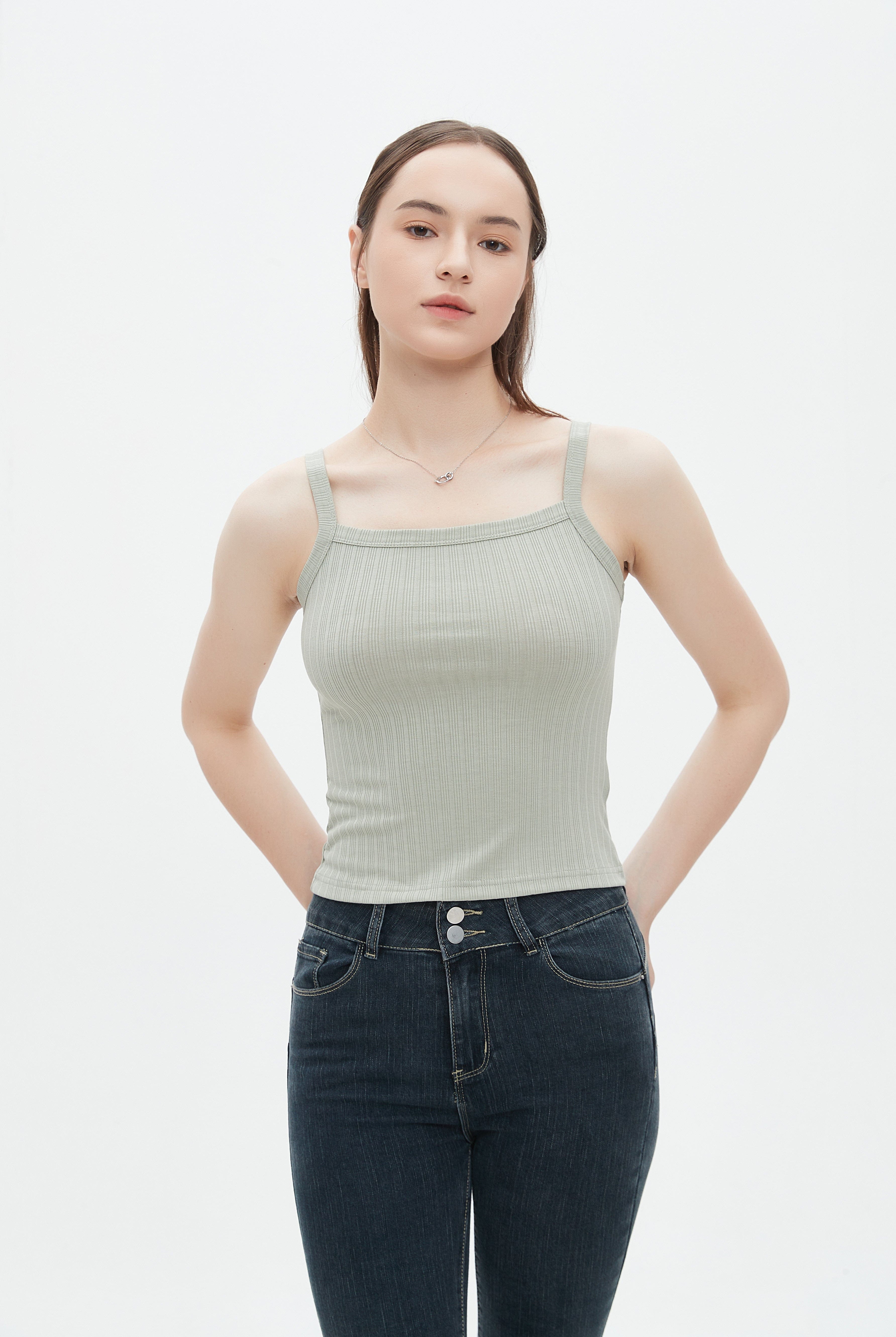 ميكا توب تانك سادة مضلع بحمالات