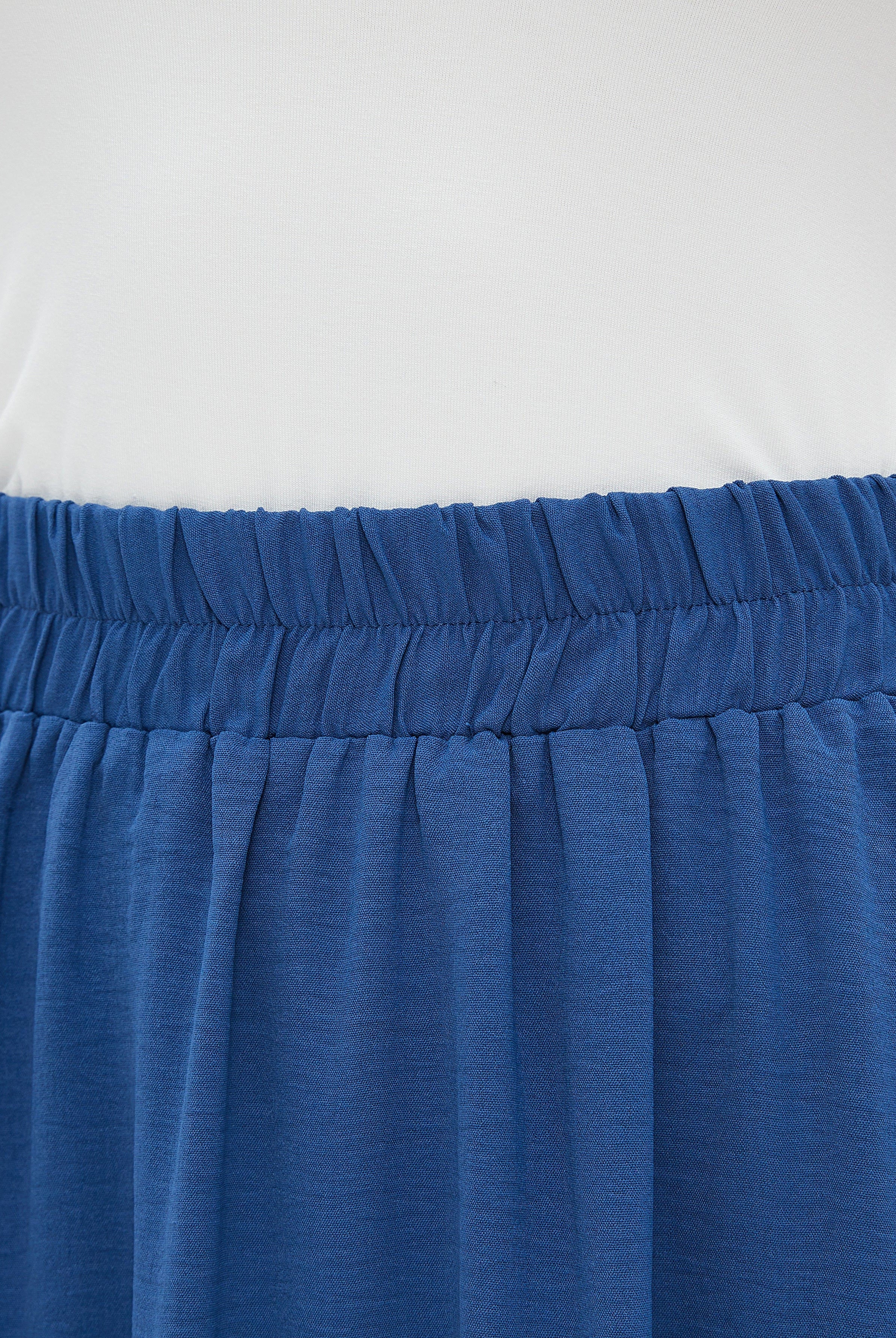 ميكا تنورة نسائية طويلة سادة بخصر كشكش واسعة للدوام