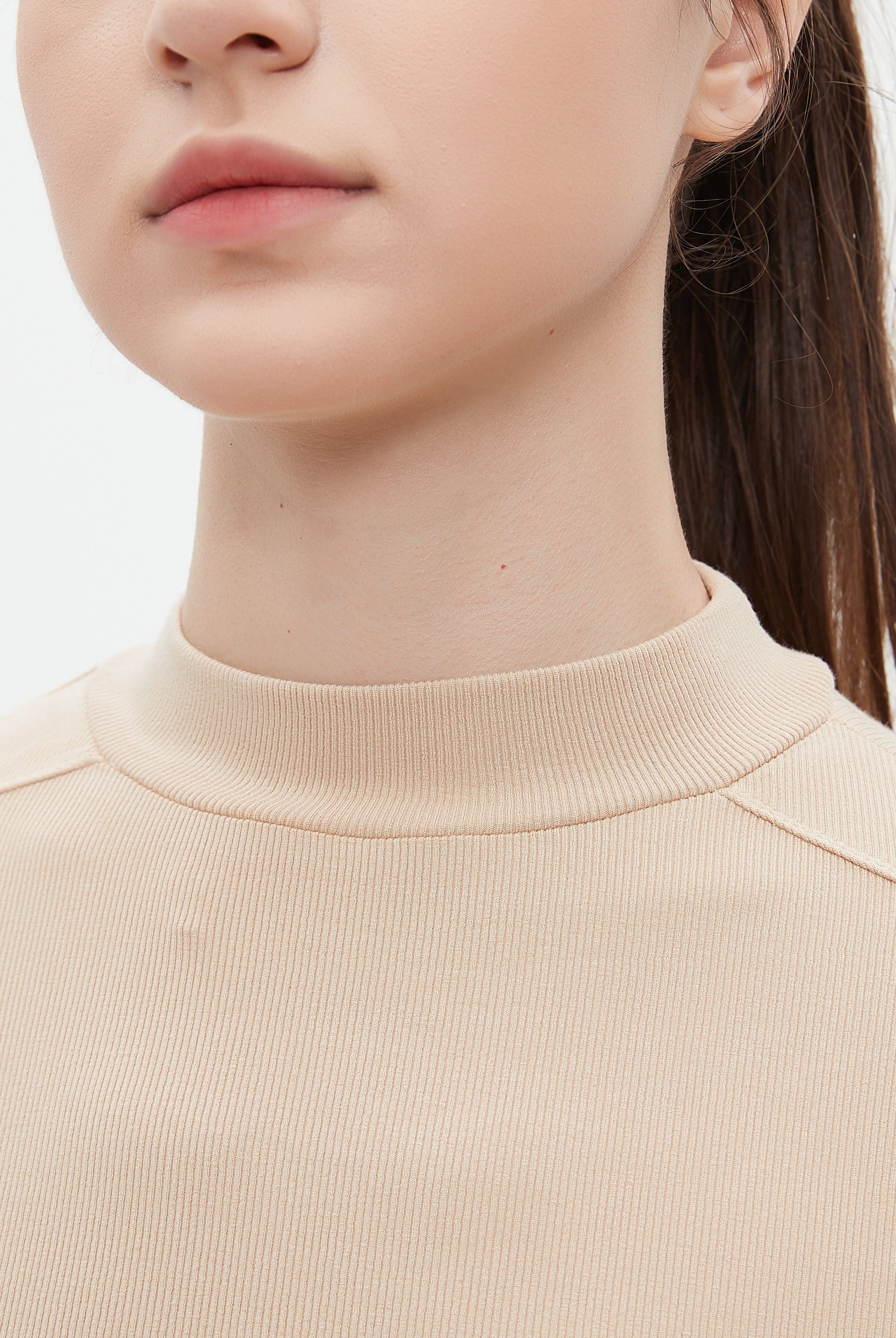 ميكا بلوزة نسائية طويلة للشتاء بكم طويل ورقبة دائرية