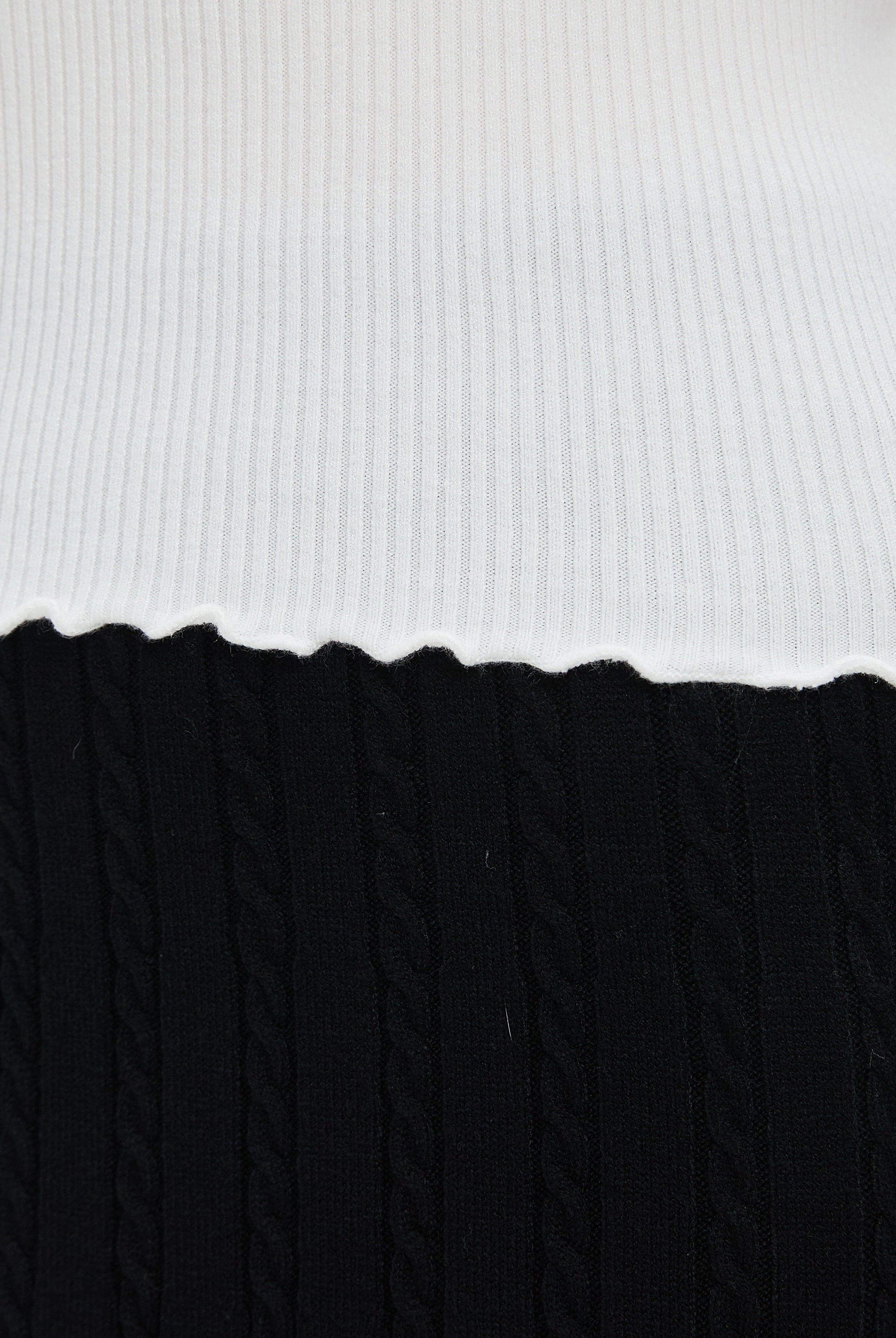 ميكا توب نسائي للشتاء بكم طويل ورقبة دائرية