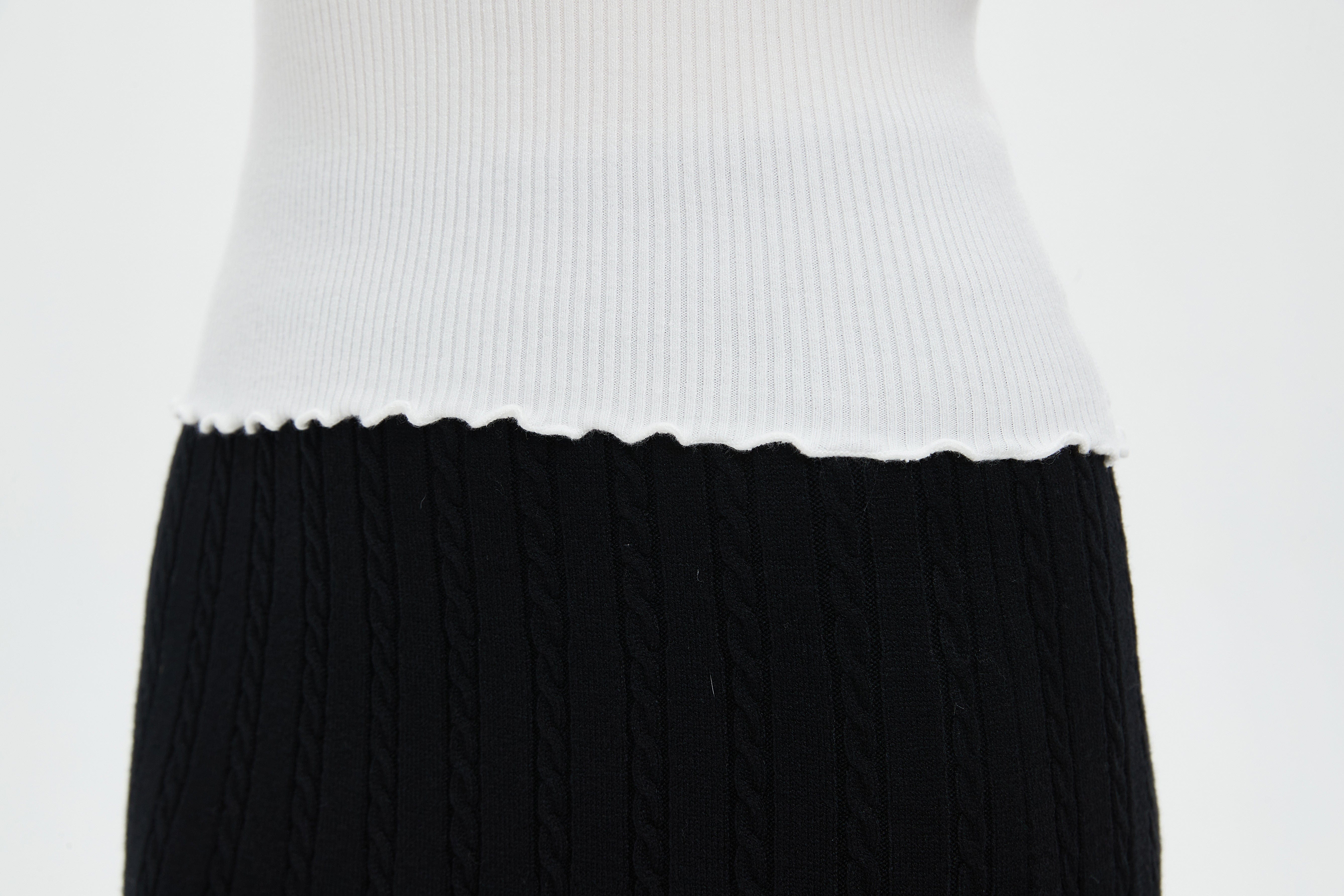 ميكا توب نسائي للشتاء بكم طويل ورقبة دائرية