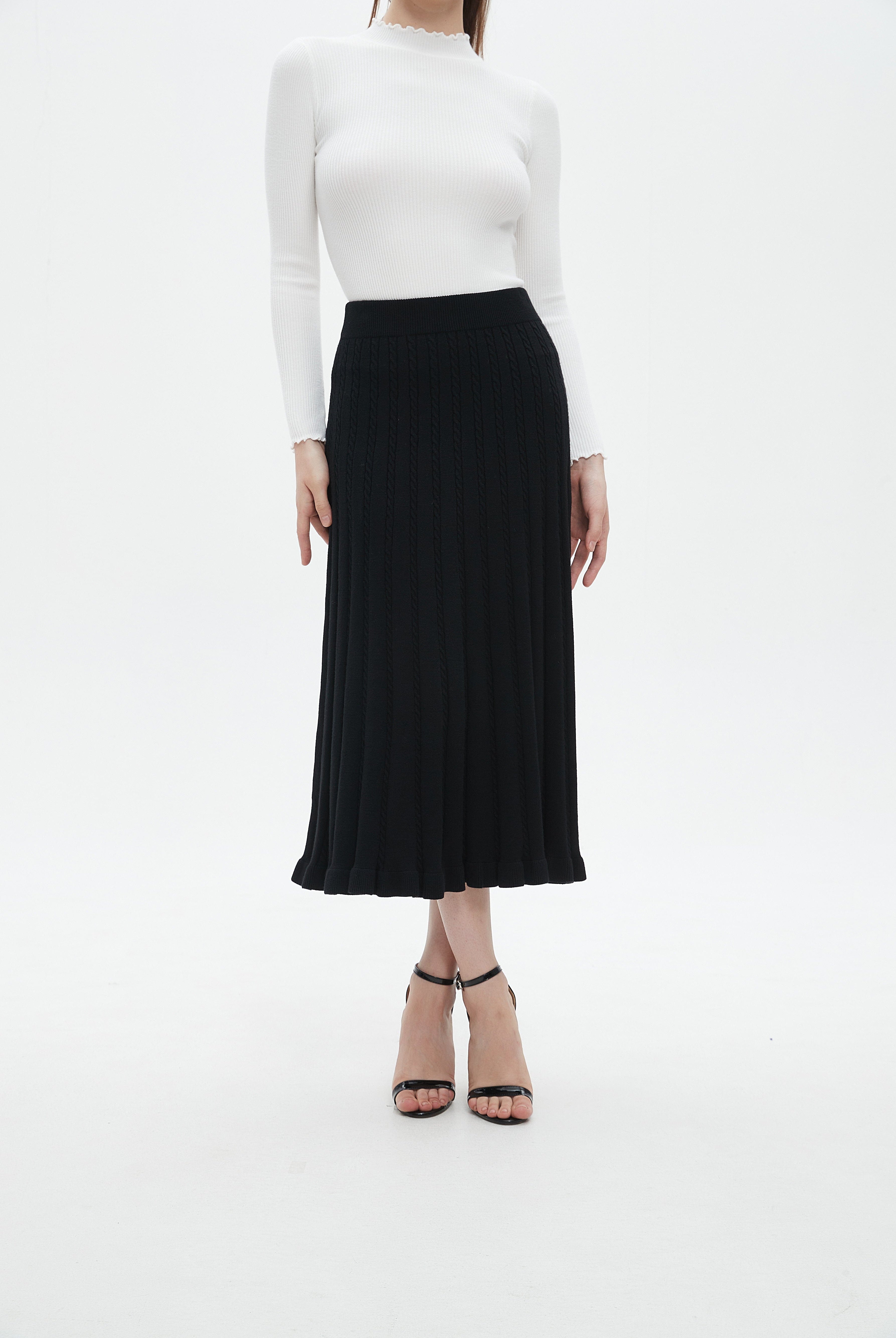 نتشي تنورة ميدي نسائية مشجره شفافه ببطانه داخليه