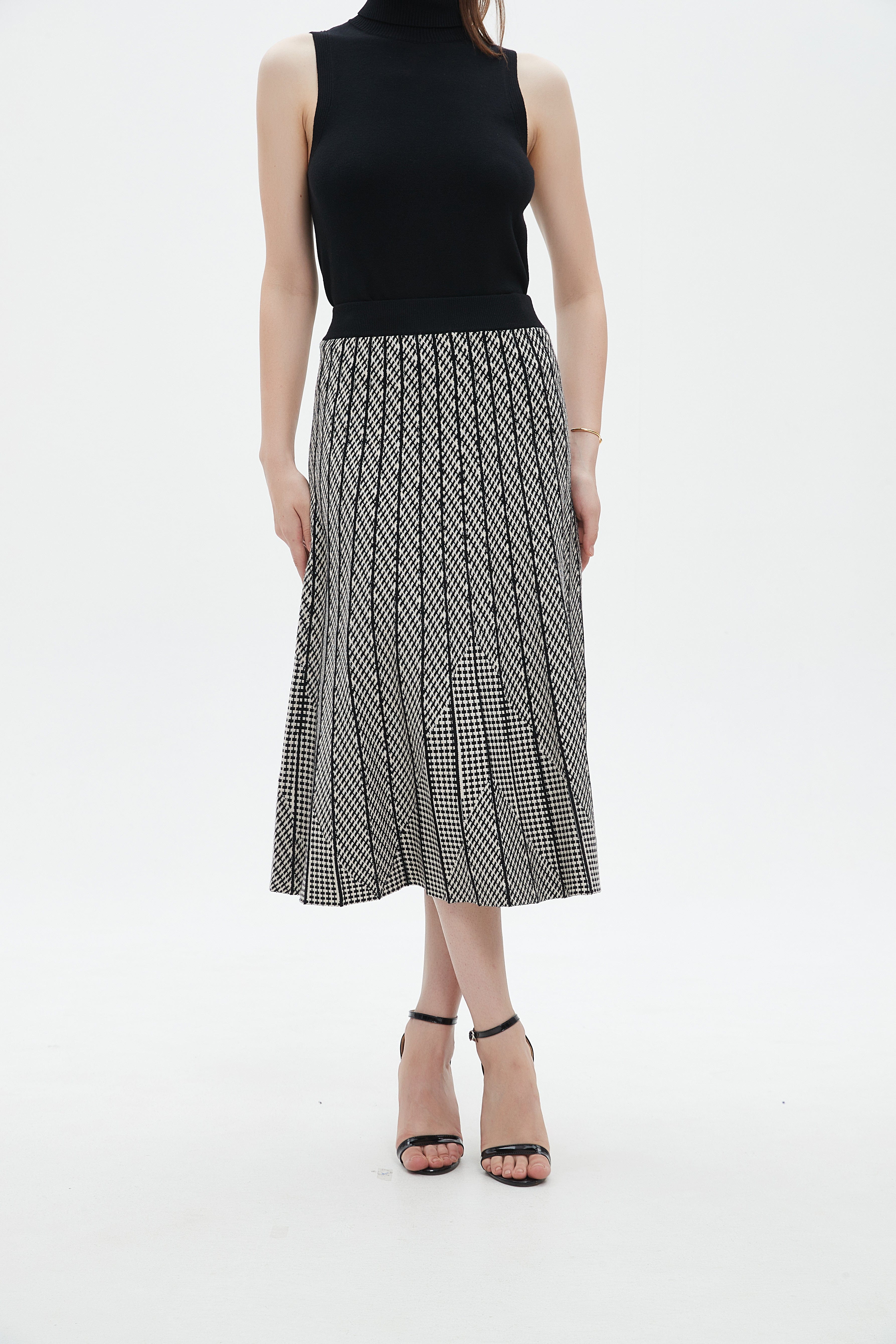 ميكا تنورة ميدي نسائية منسوجة