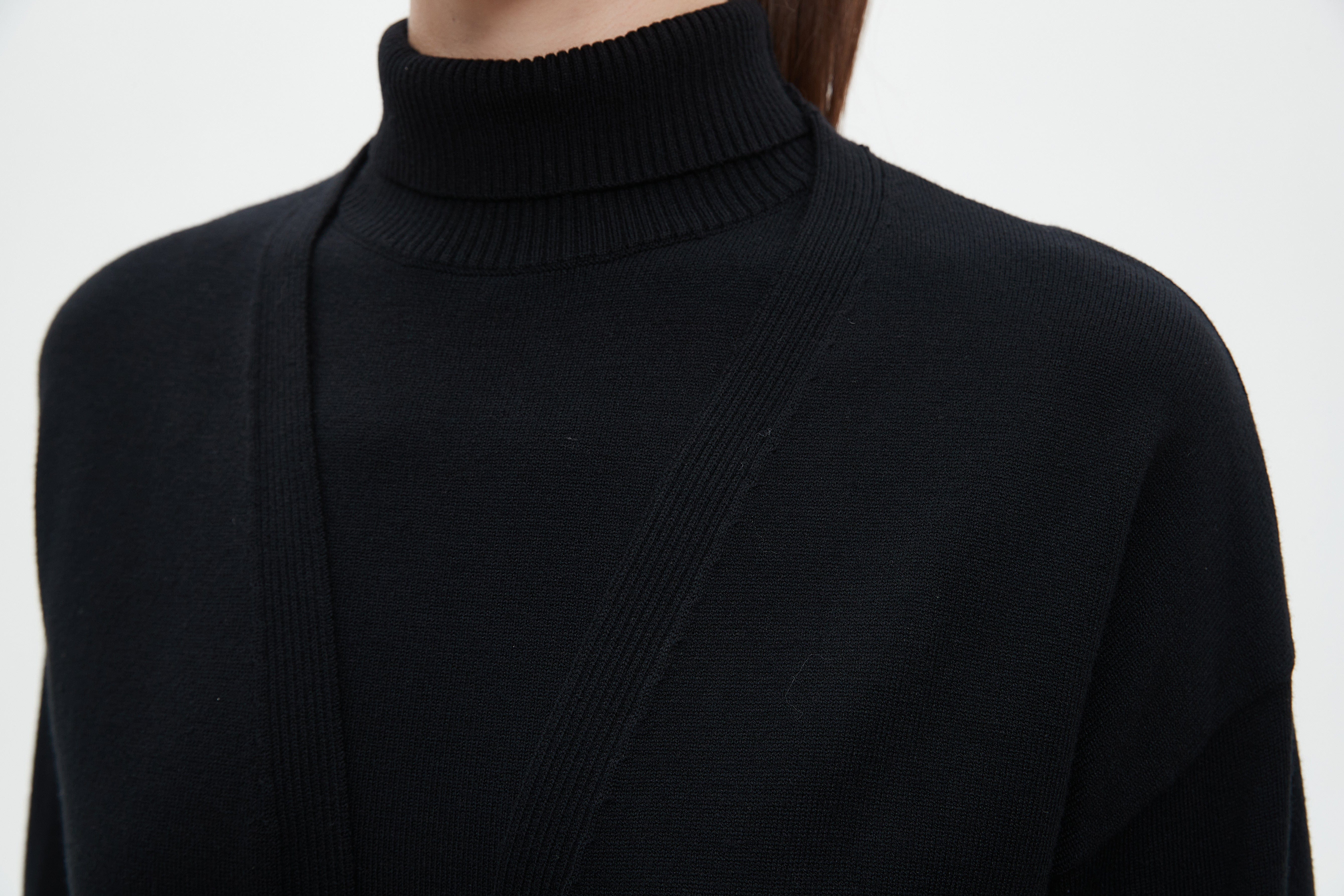 ميكا كارديجان طويل برقبة طويلة سادة