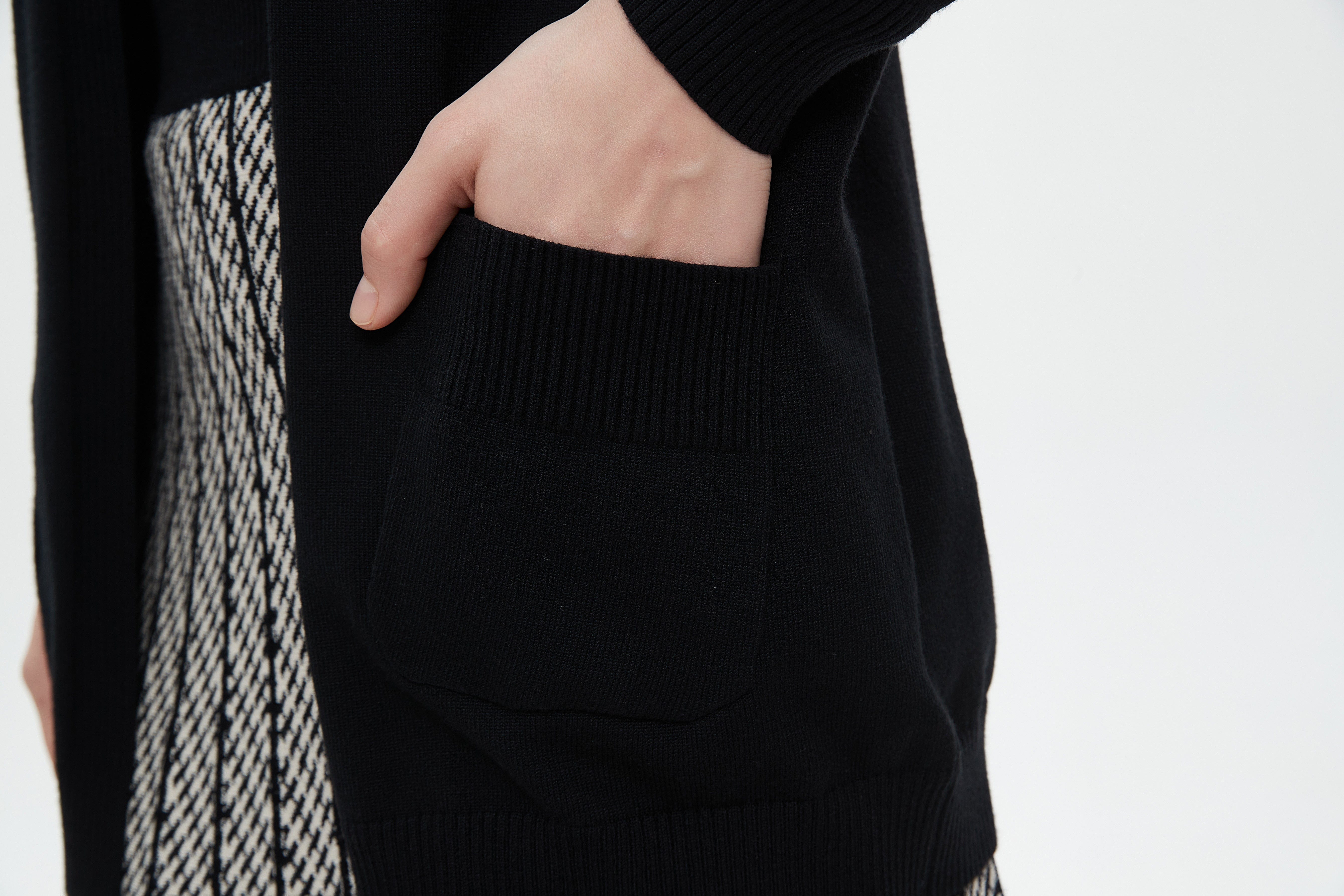 ميكا كارديجان طويل برقبة طويلة سادة