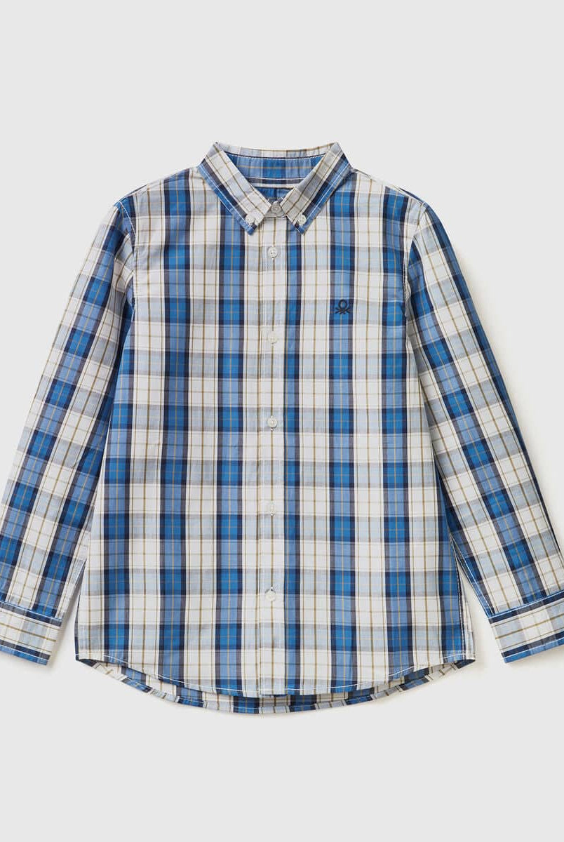 يونايتد كولورز اوف بينيتون قميص اطفالي مخطط الطول مع شعار