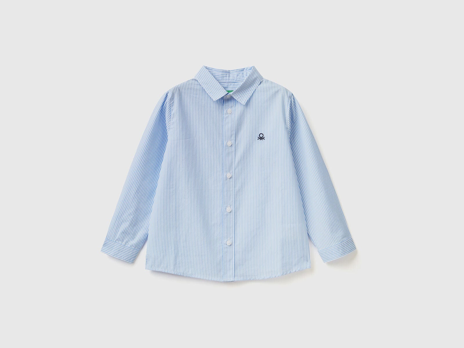 يونايتد كولورز اوف بينيتون قميص بناتي مخطط بالطول مع شعار