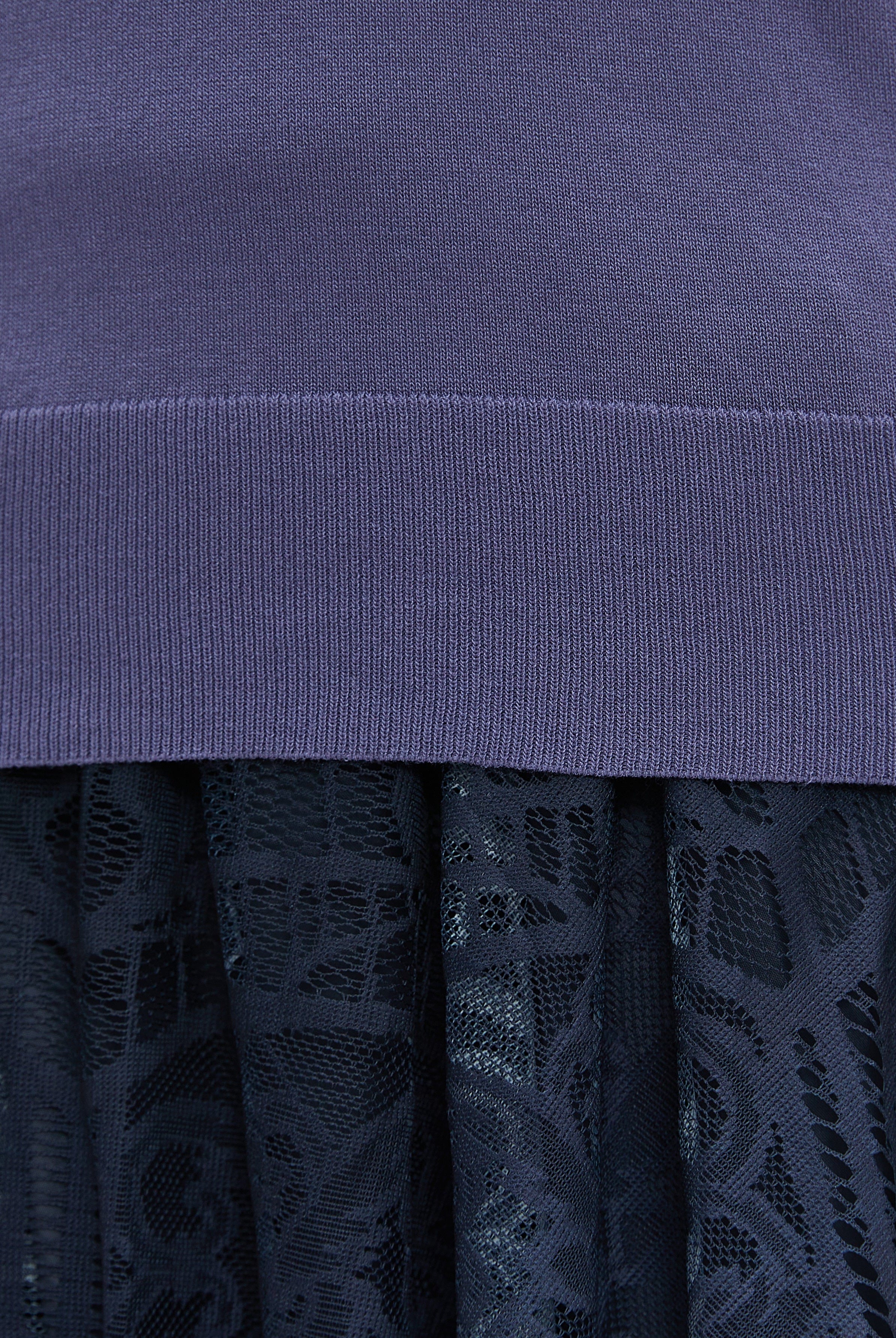 ميكا بلوزة نسائية طويلة برقبة دائرية سادة وكم طويل