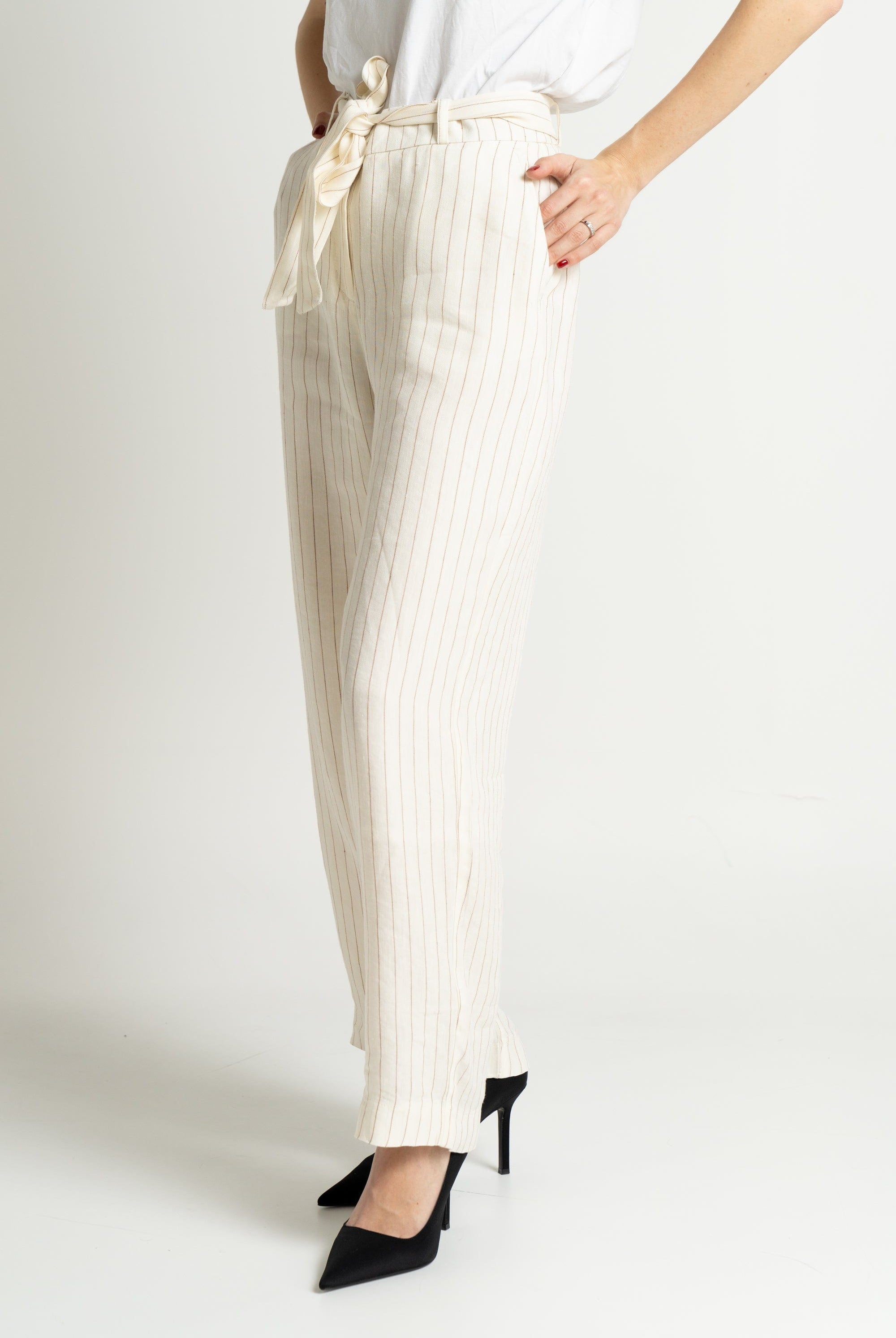 داليدرس بنطلون نسائي مخطط برباط خصر حجري