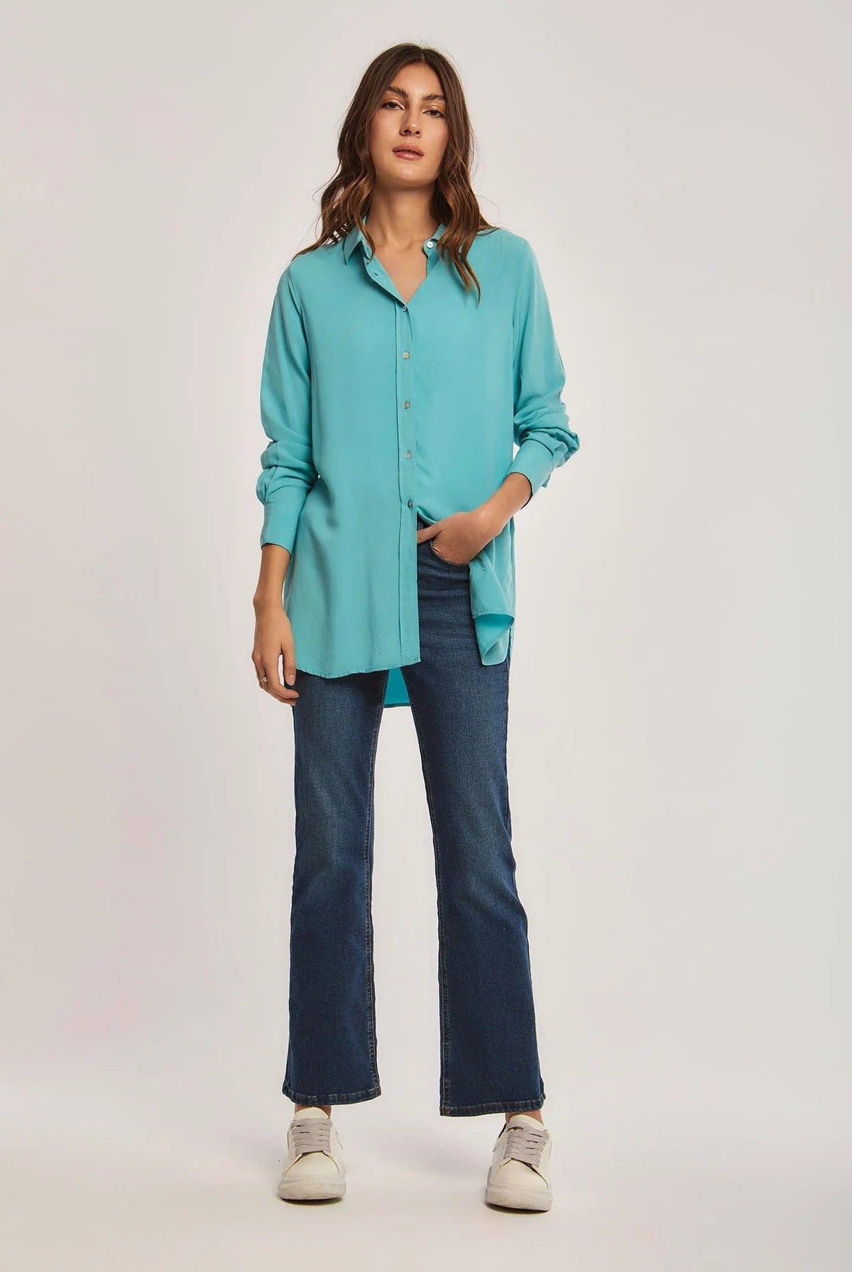 داليدرس بلوزة نسائية سادة مفتوح من الجانبين