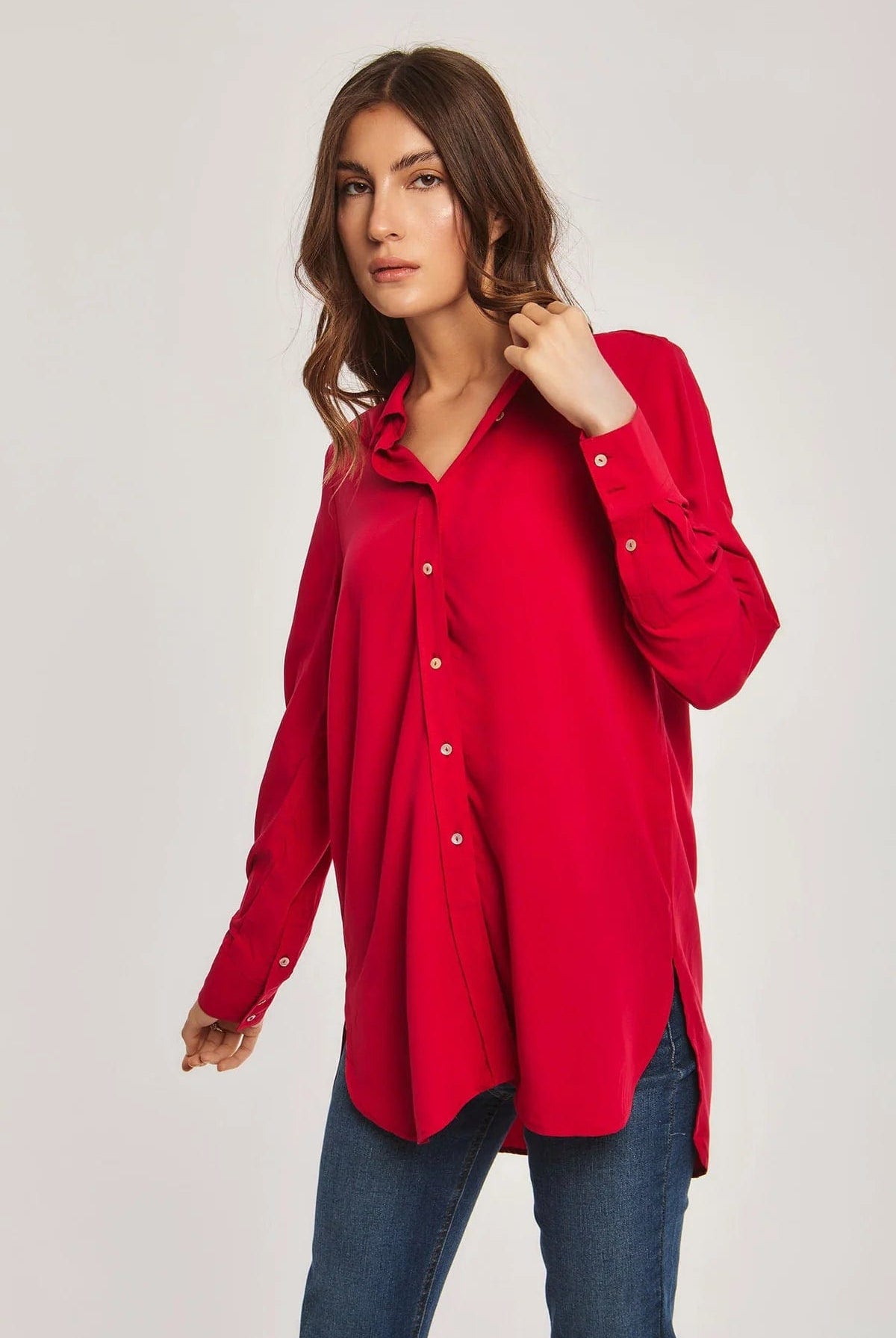 داليدرس بلوزة نسائية سادة مفتوح من الجانبين