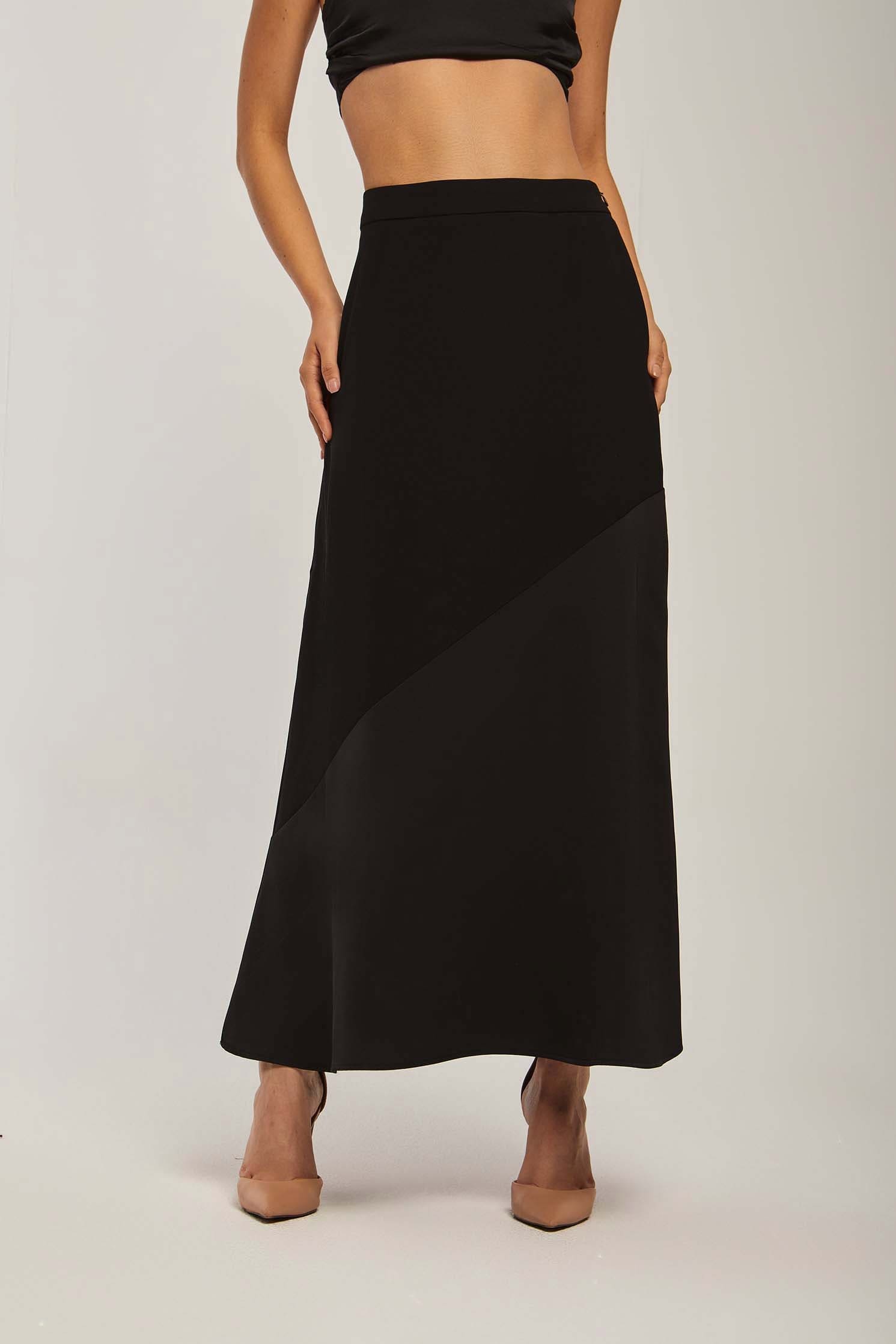 داليدرس تنورة نسائية طويلة بخصر مرتفع أسود