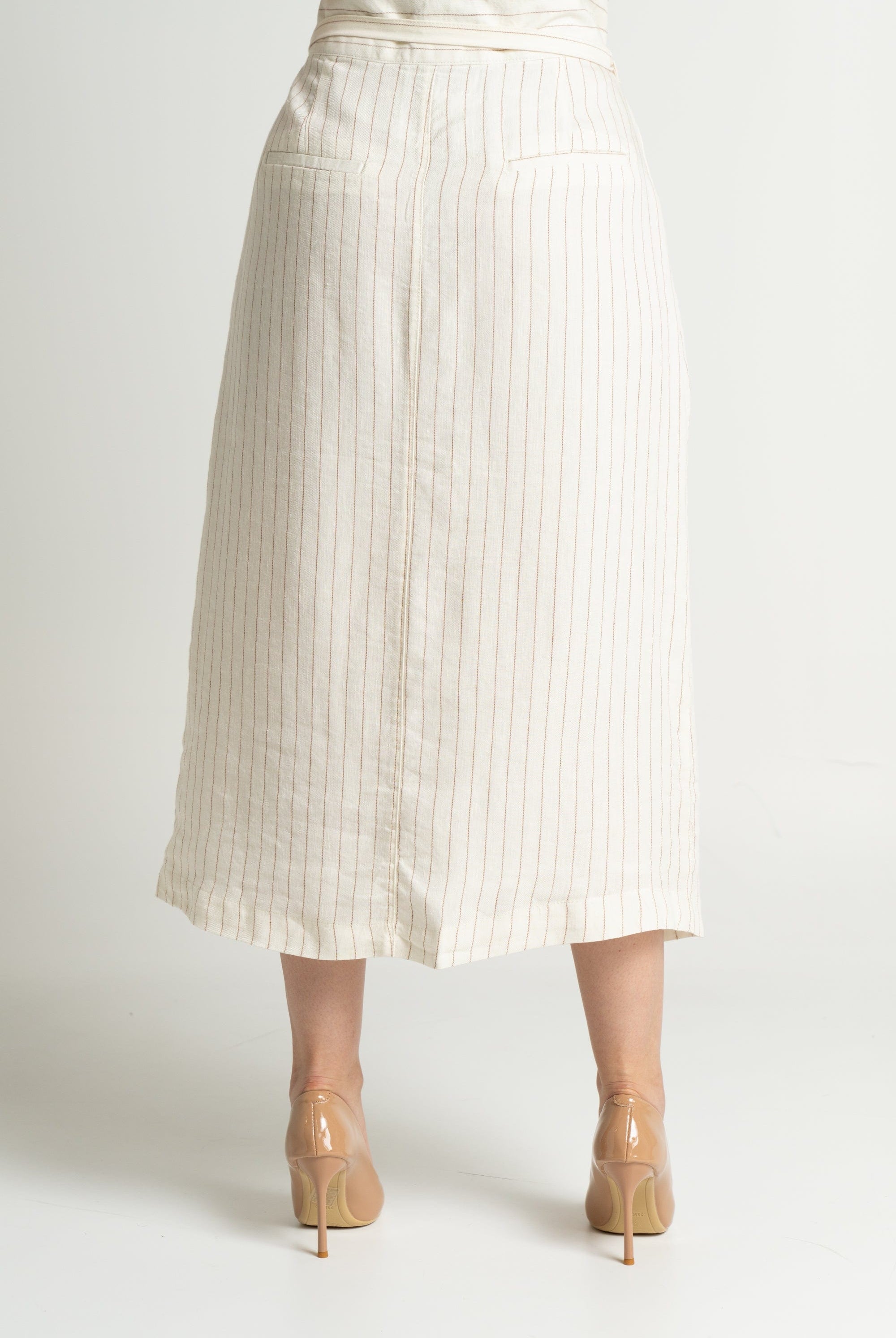 داليدرس تنورة نسائية مخططة برباط خصر حجري