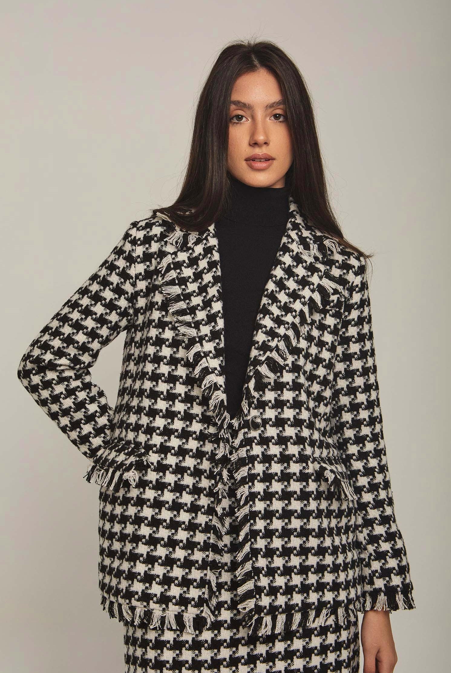 داليدرس كارديجان نسائي كاروه قصير بشراشيب بني غامق