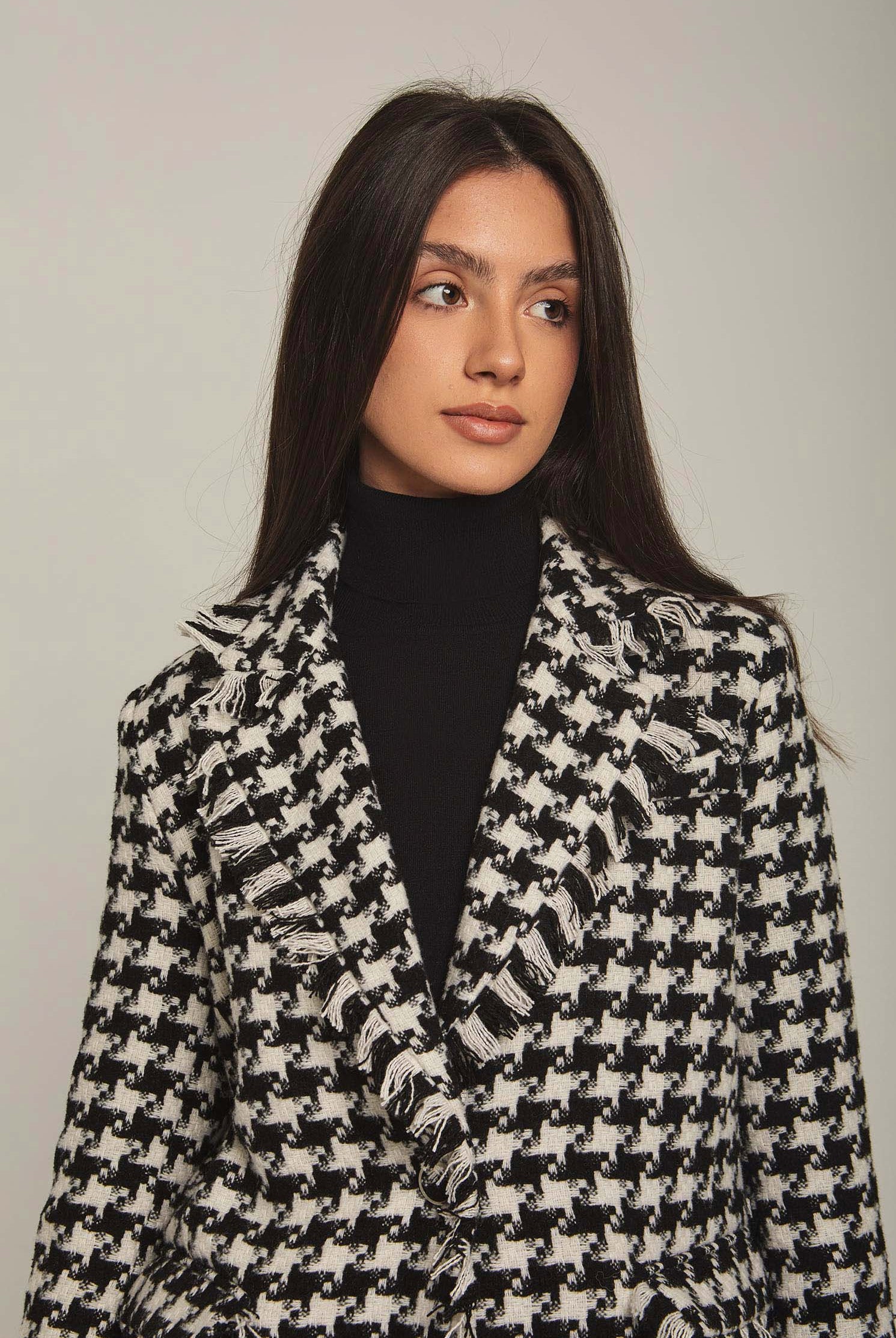 داليدرس كارديجان نسائي كاروه قصير بشراشيب بني غامق