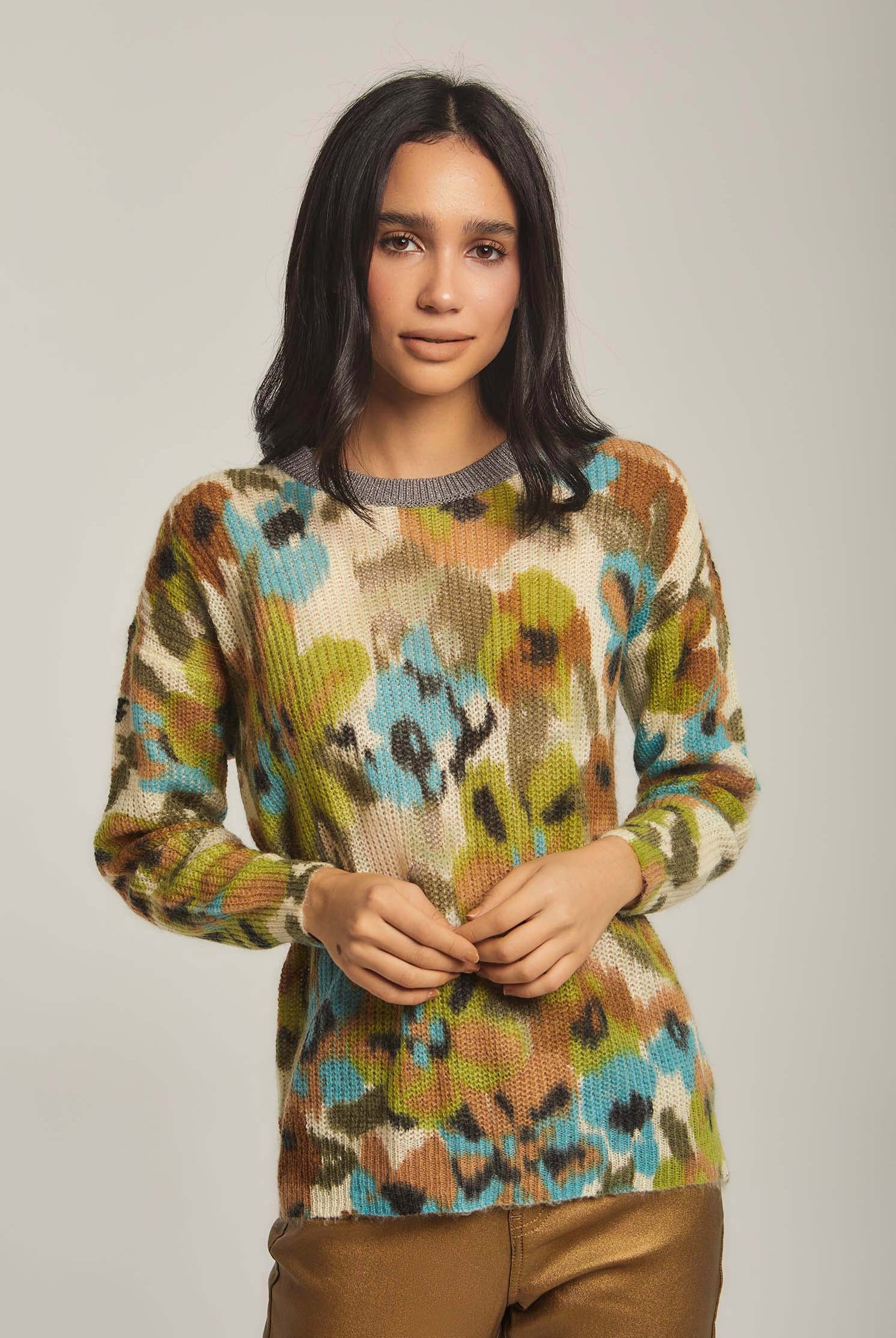 داليدرس بلوفر نسائي منسوج متعدد الألوان متعدد الألوان