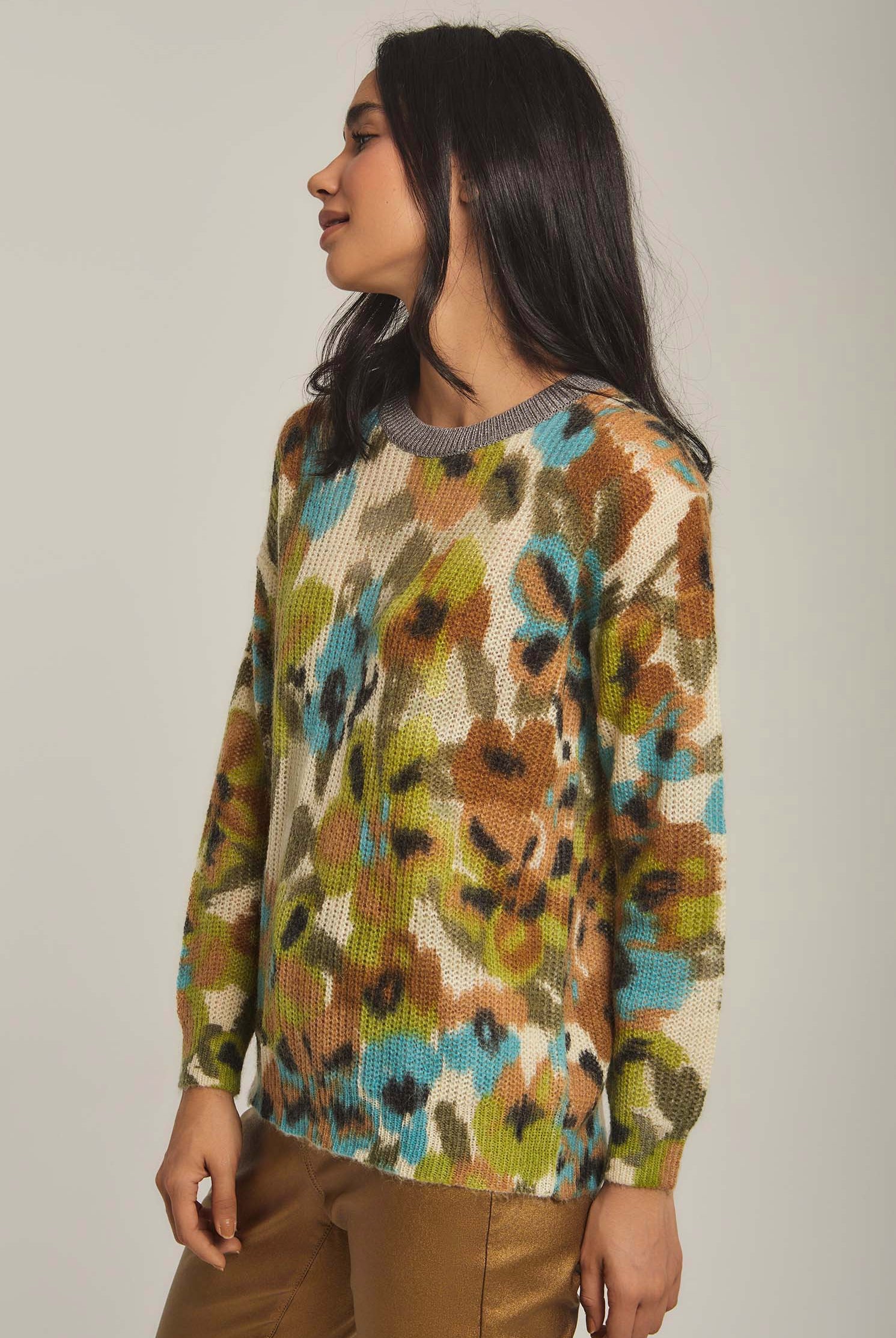 داليدرس بلوفر نسائي منسوج متعدد الألوان متعدد الألوان