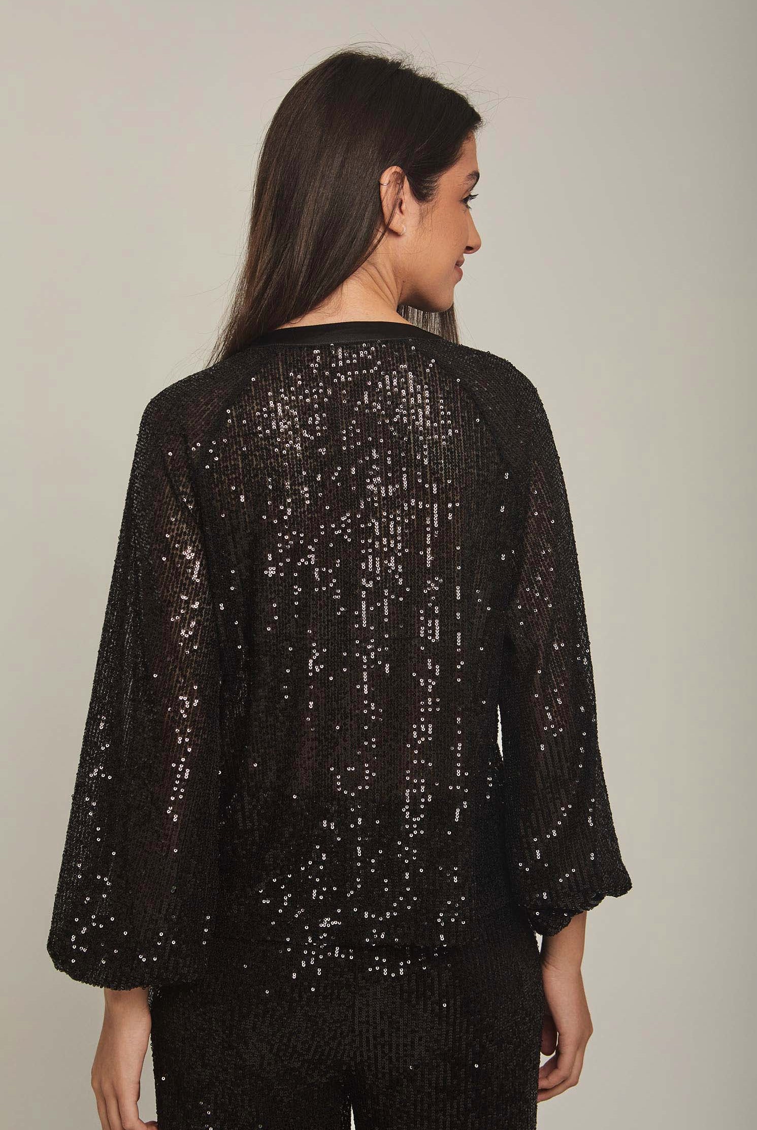 داليدرس بلوزة نسائية بترتر سهرة لميع أسود