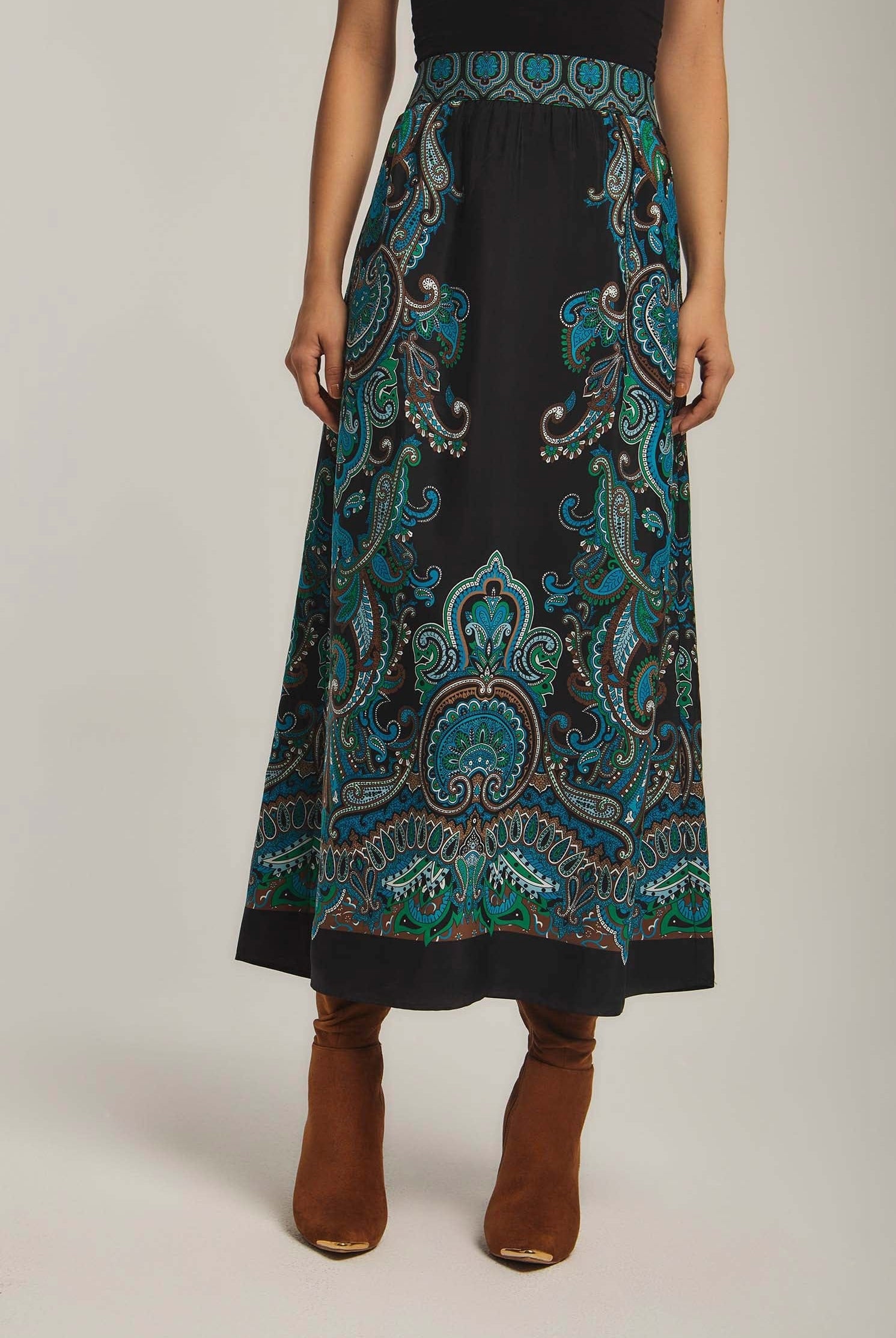 داليدرس تنورة نسائية بخصر مرتفع ميدي متعدد الألوان