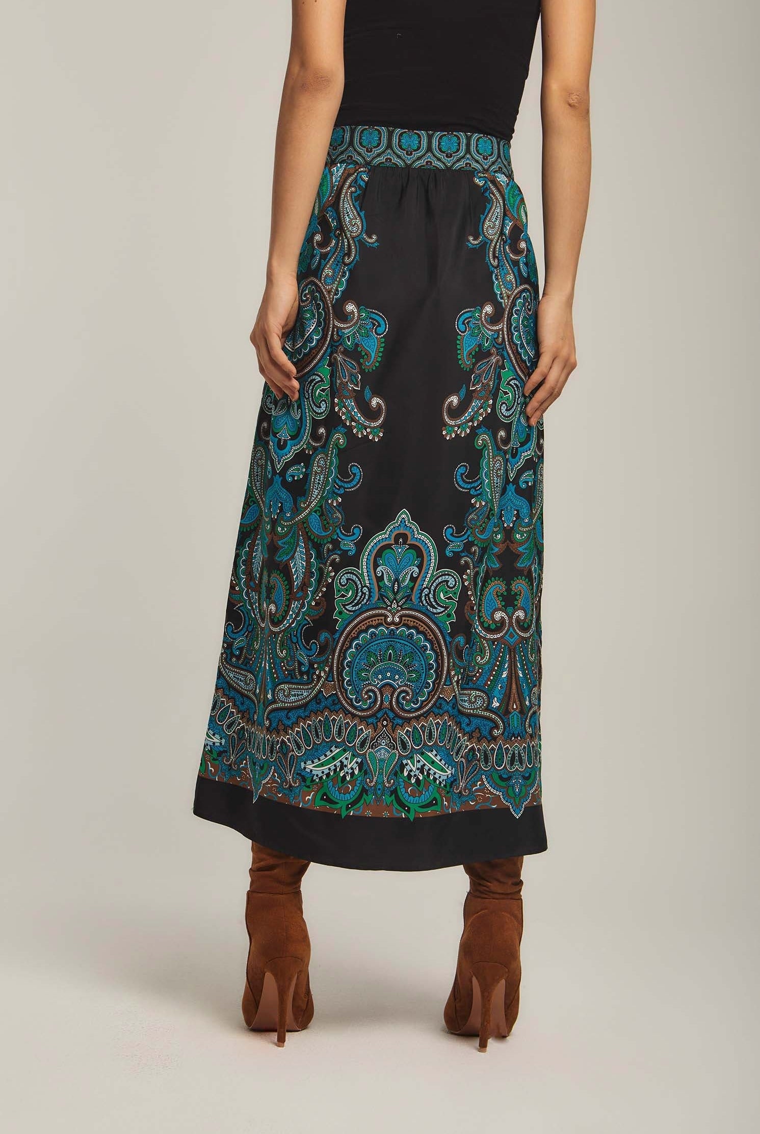 داليدرس تنورة نسائية بخصر مرتفع ميدي متعدد الألوان