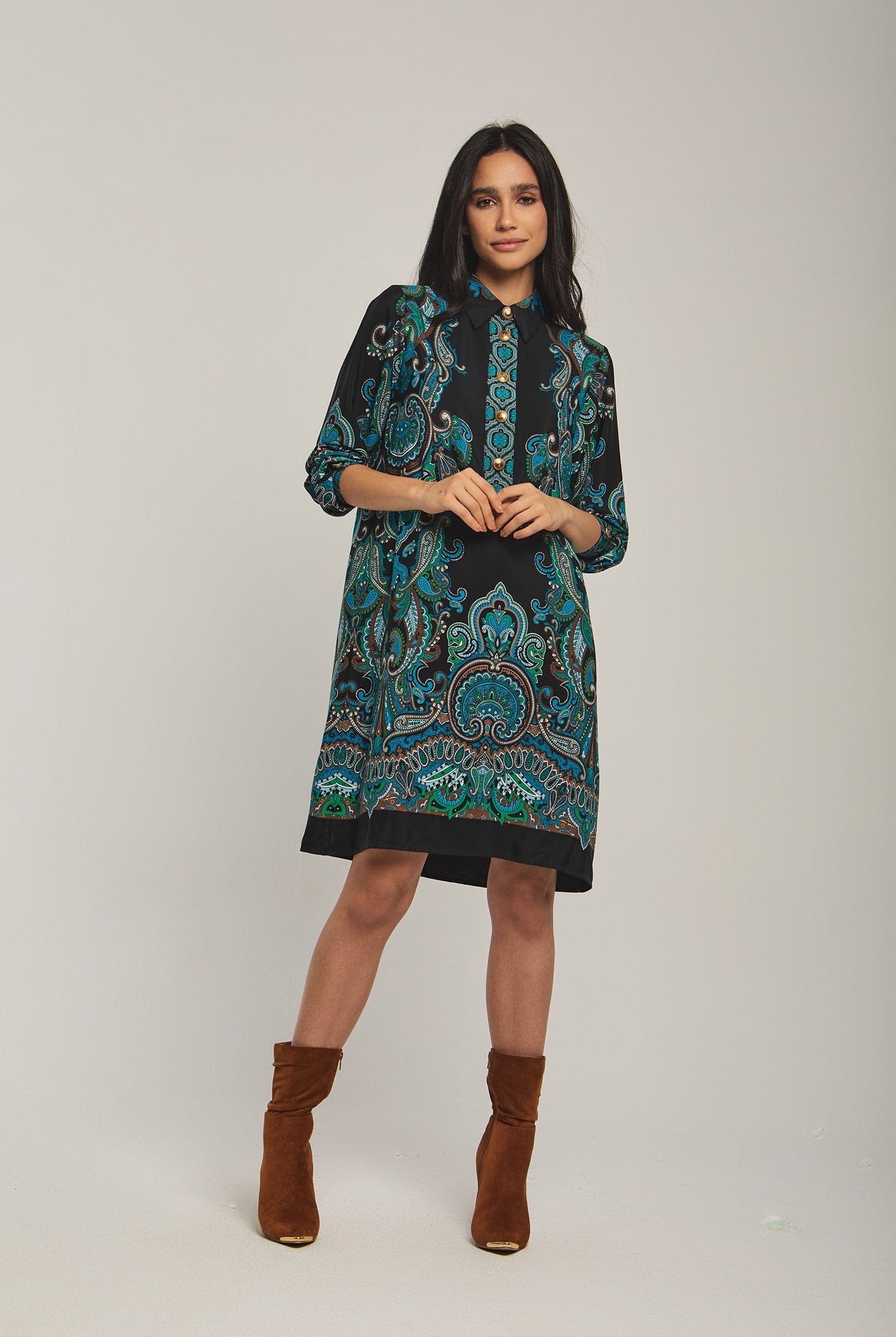 داليدرس تونك نسائي قصير مطبوع متعدد الألوان