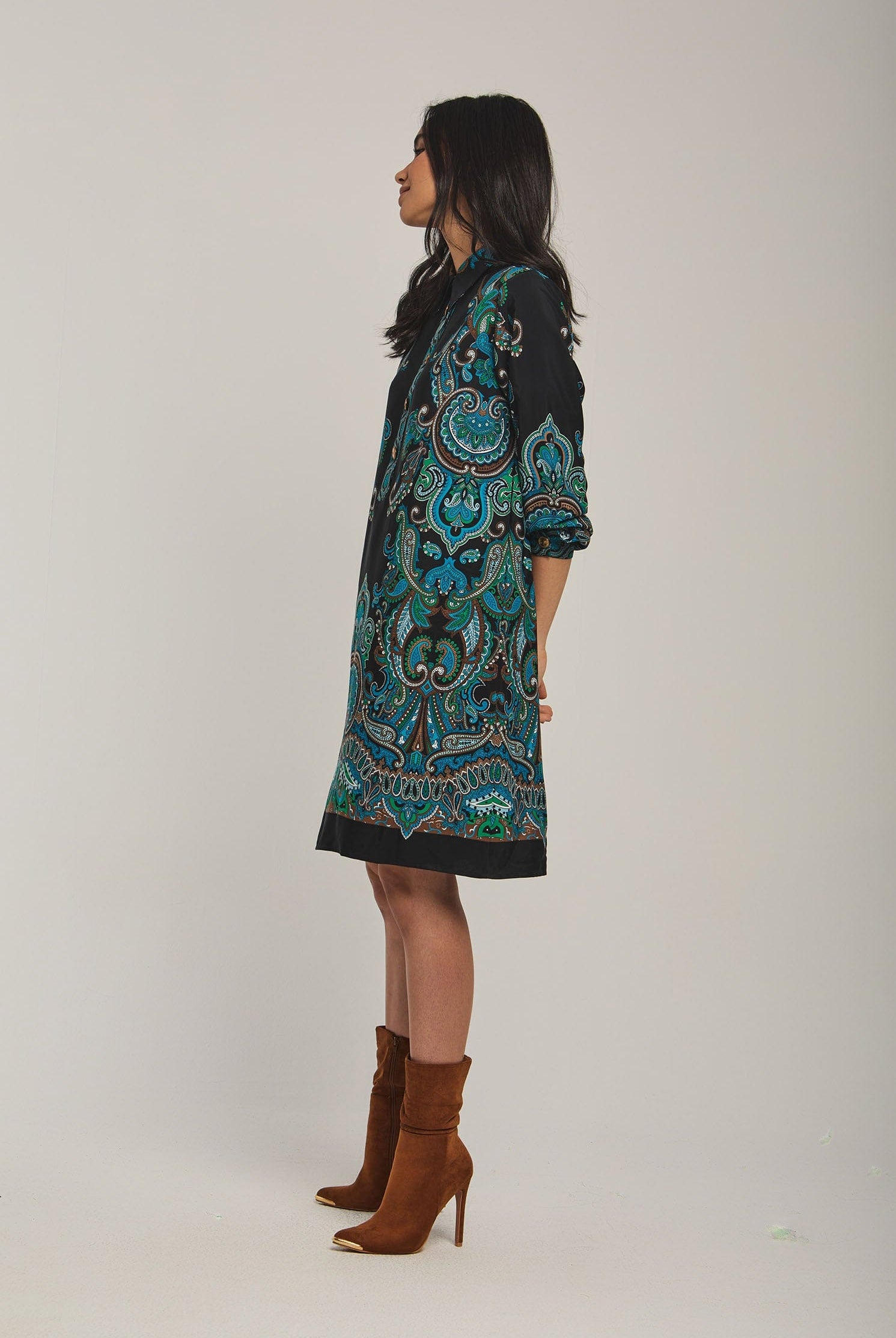 داليدرس تونك نسائي قصير مطبوع متعدد الألوان