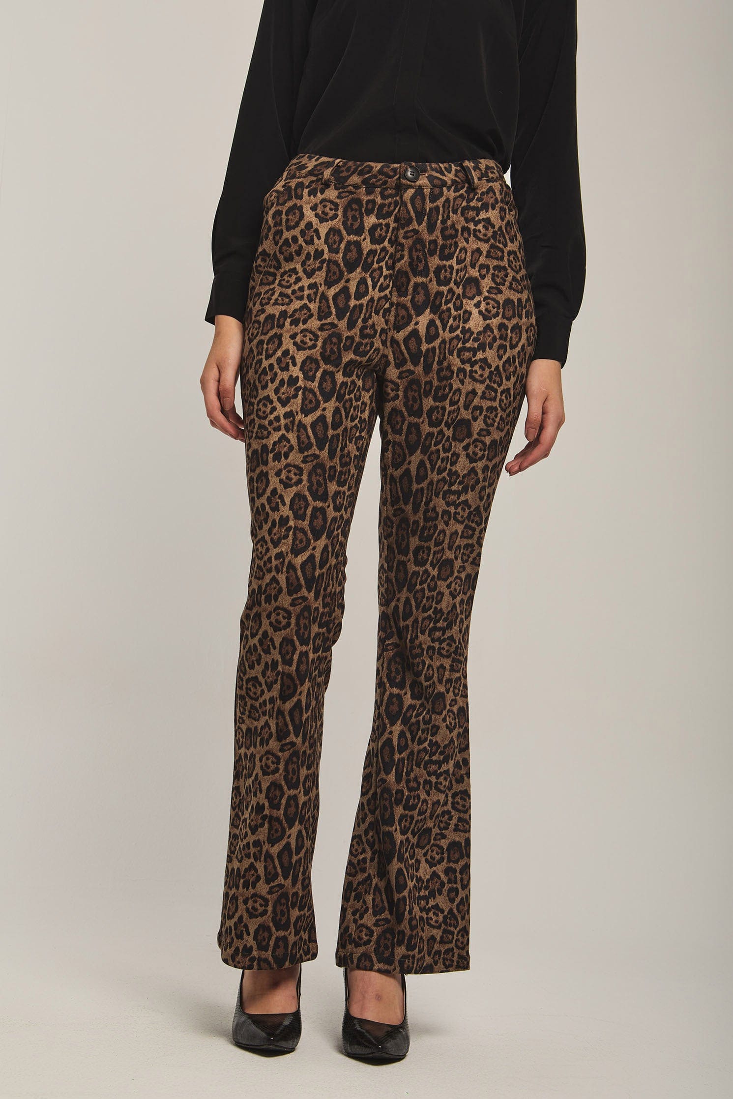 داليدرس بنطال نسائي بنمط نمري برتقالي محترق