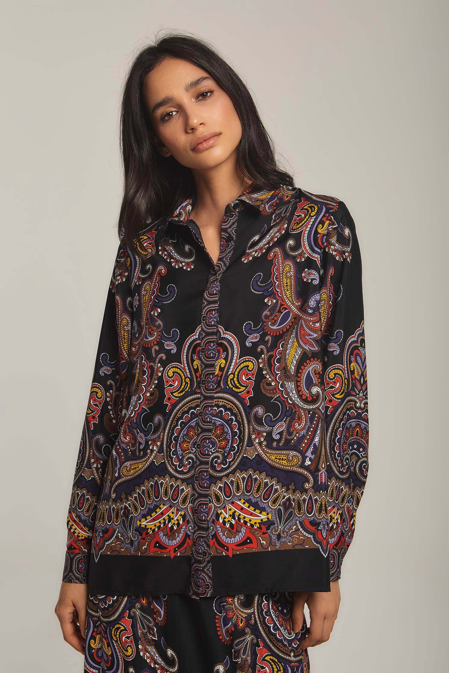 داليدرس بلوزة نسائية مزخرفة شيفون متعدد الألوان